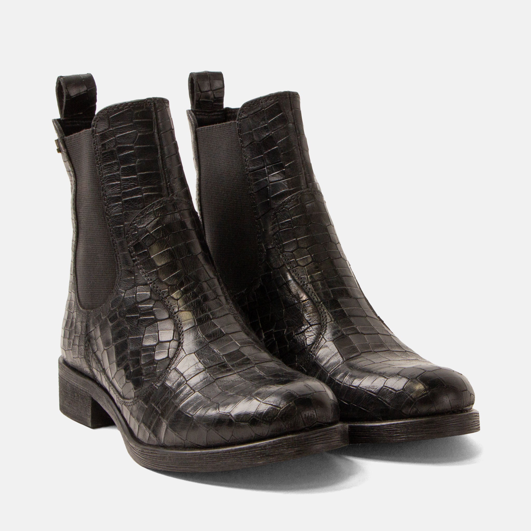 lazamani-marij-damen-leder-chelsea-boots-black-kroko image 2