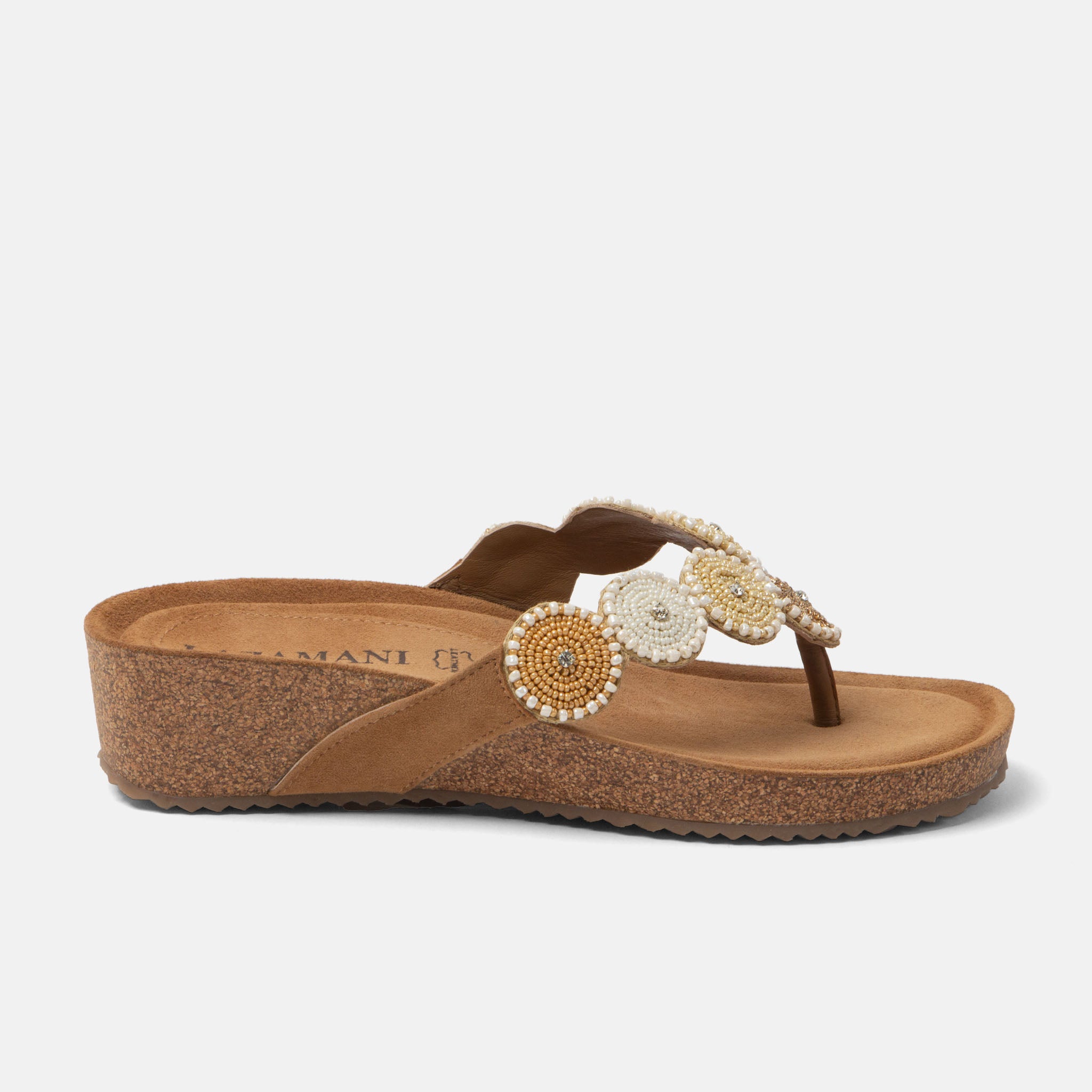 lazamani-mare-damen-wildleder-zehentrenner-beige-keilabsatz-leder image 1
