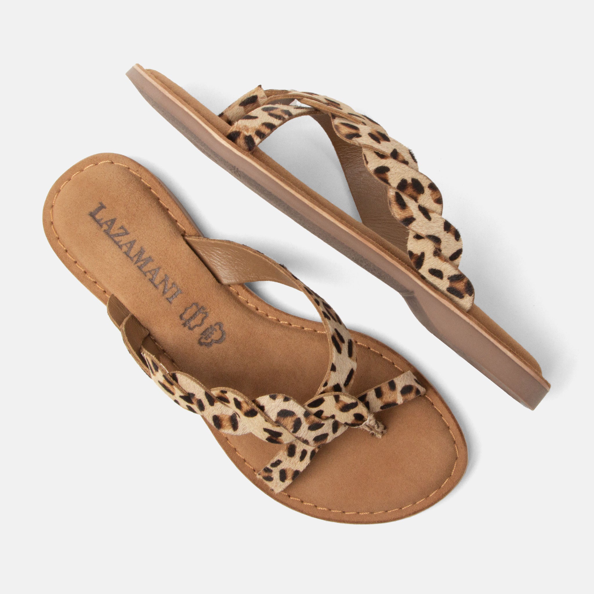 lazamani-avi-damen-zehentrenner-leopard-leder image 4