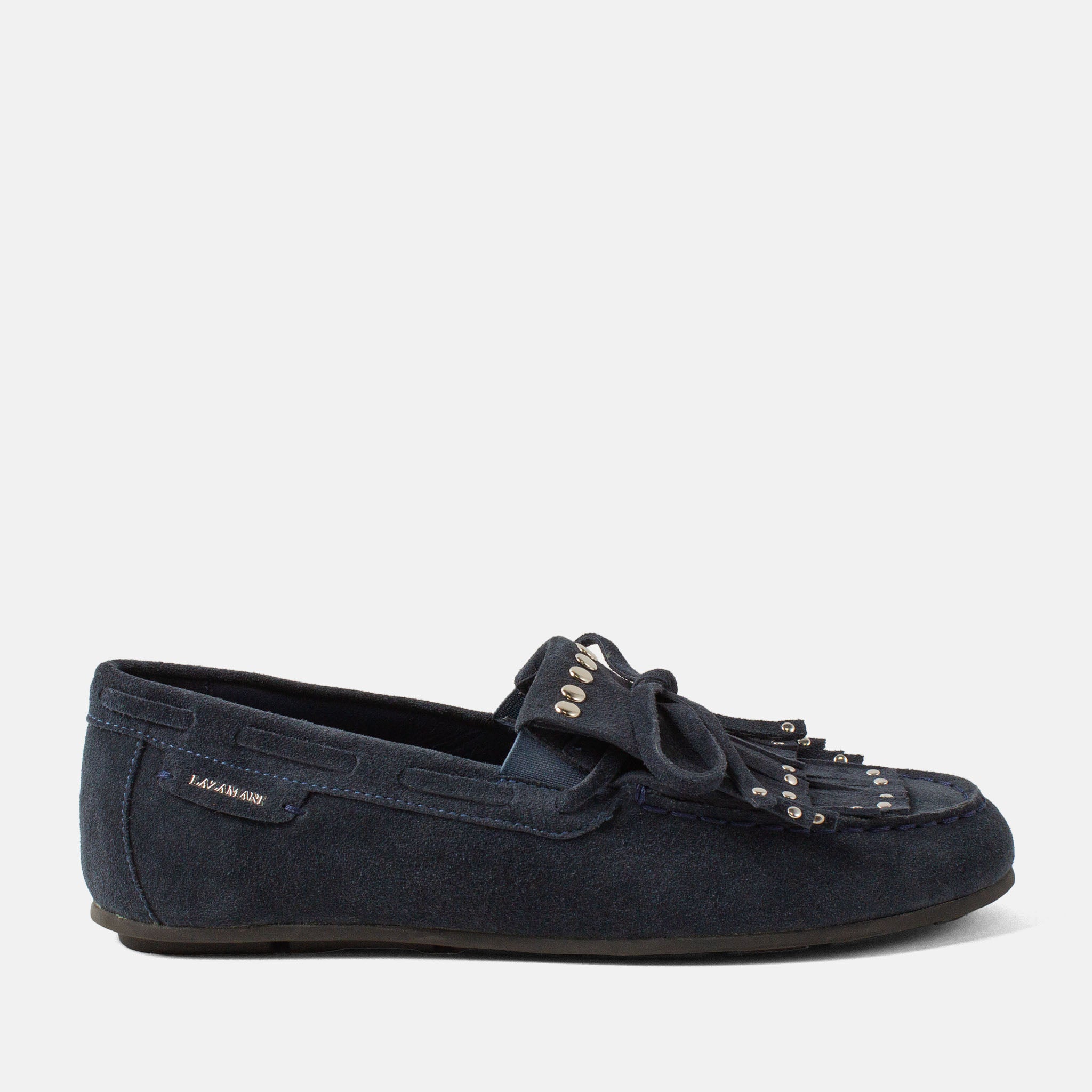lazamani-belle-damen-wildleder-mokassins-navy image 1