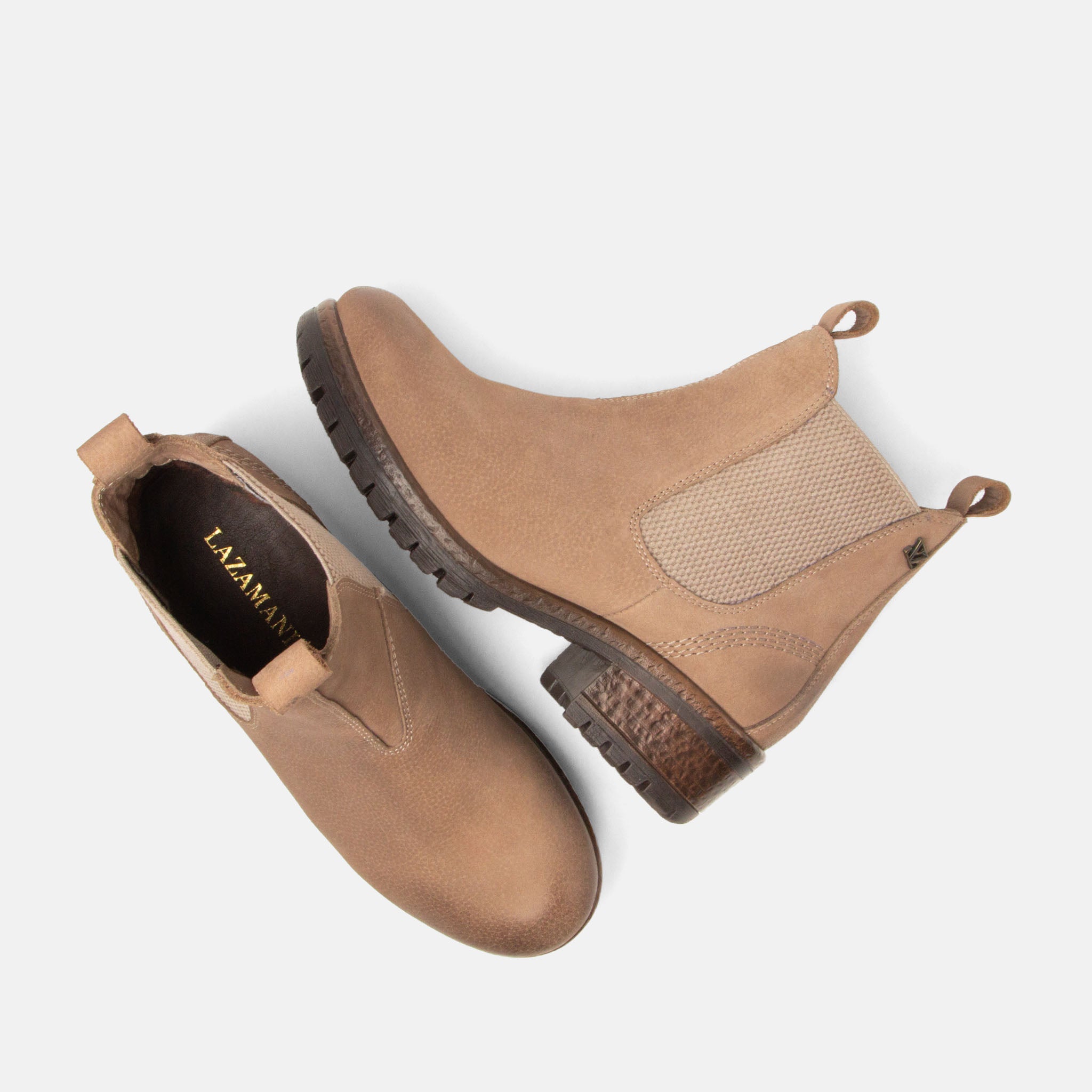lazamani-lia-damen-leder-chelsea-boots-taupe image 4