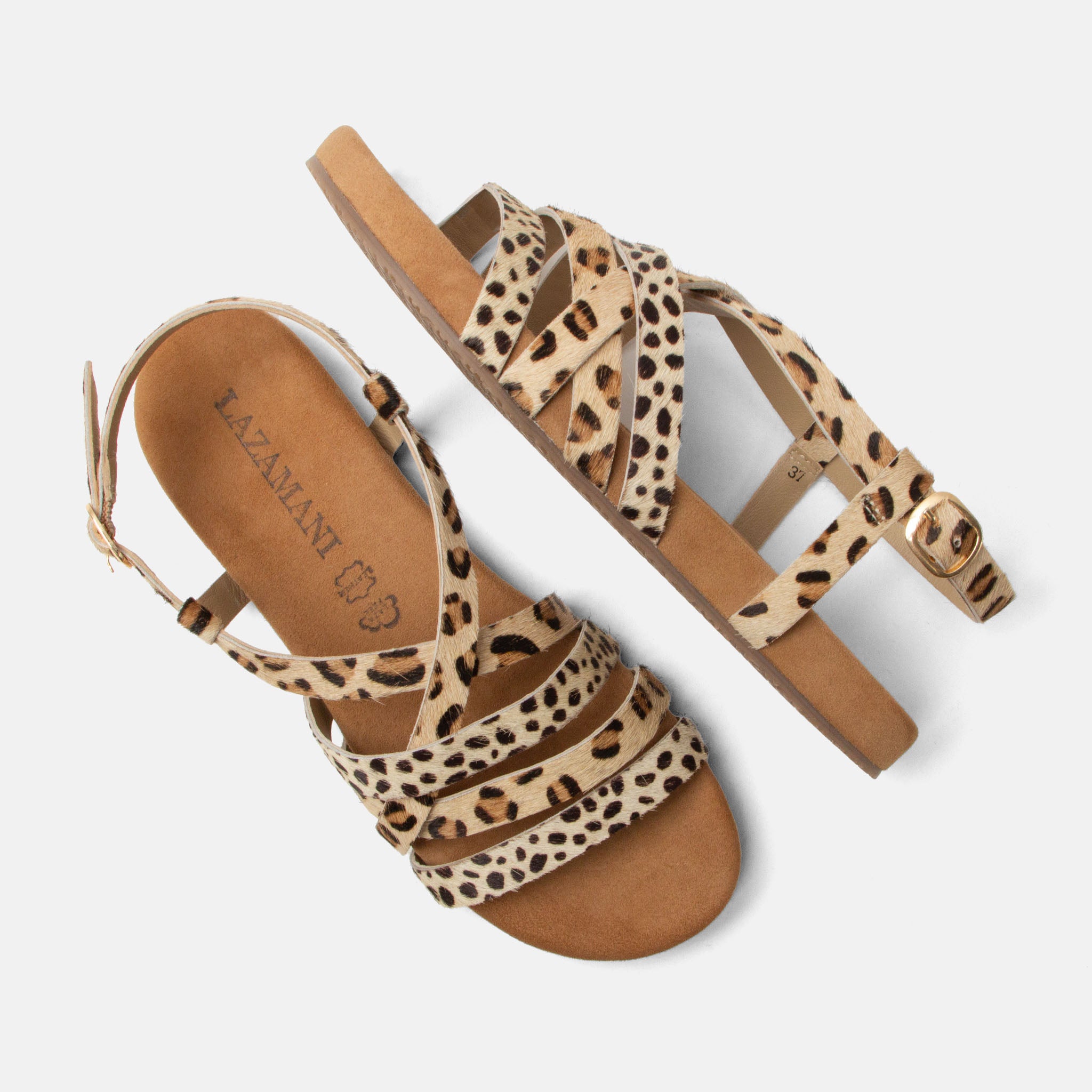 lazamani-lotta-damen-sandalen-leopard-flach image 4
