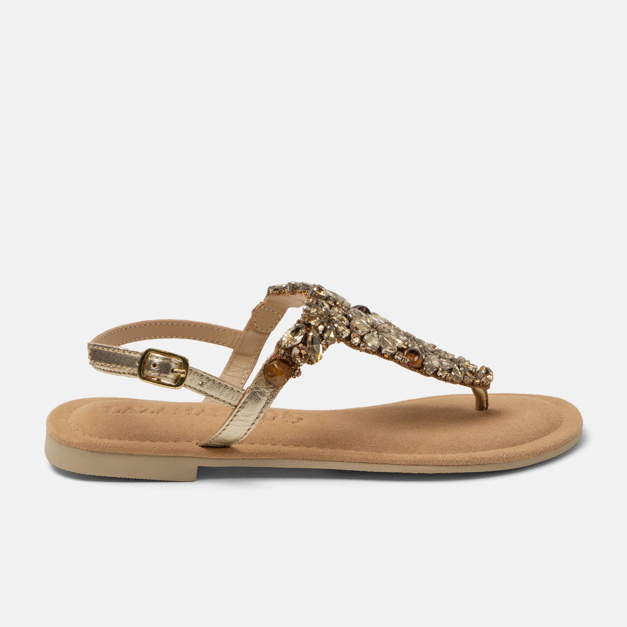lazamani-sil-damen-leder-sandalen-gold image 1