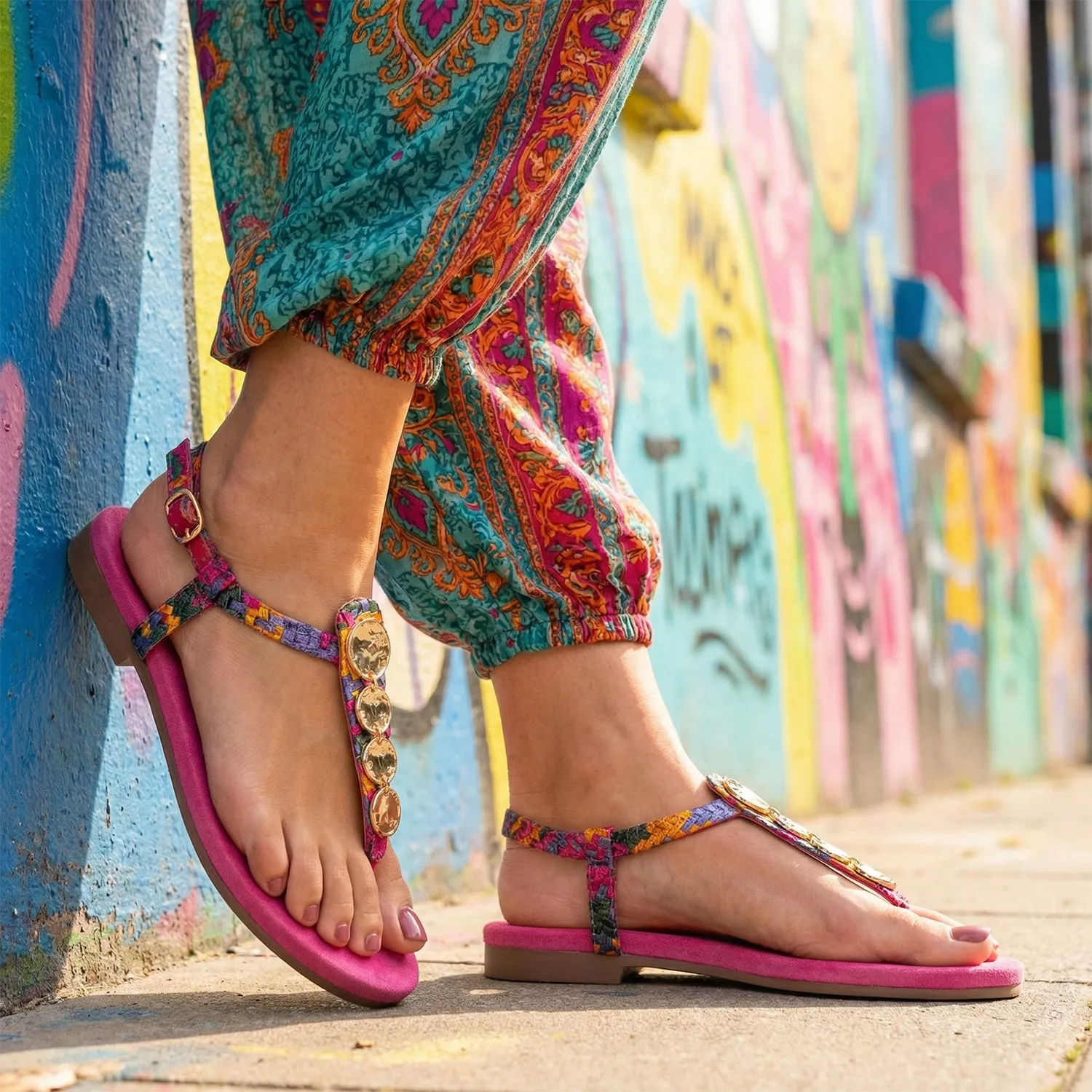 lazamani-lynn-damen-leder-sandalen-fuxia image 2