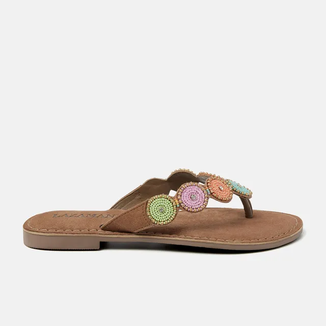 lazamani-luna-damen-wildleder-zehentrenner-multi image 1