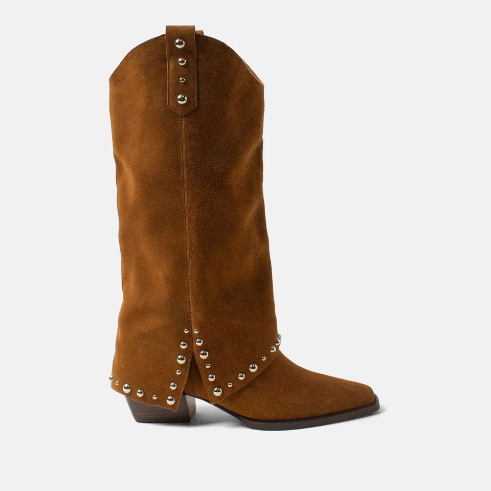 lazamani-jane-damen-wildleder-stiefel-cognac-western image 1