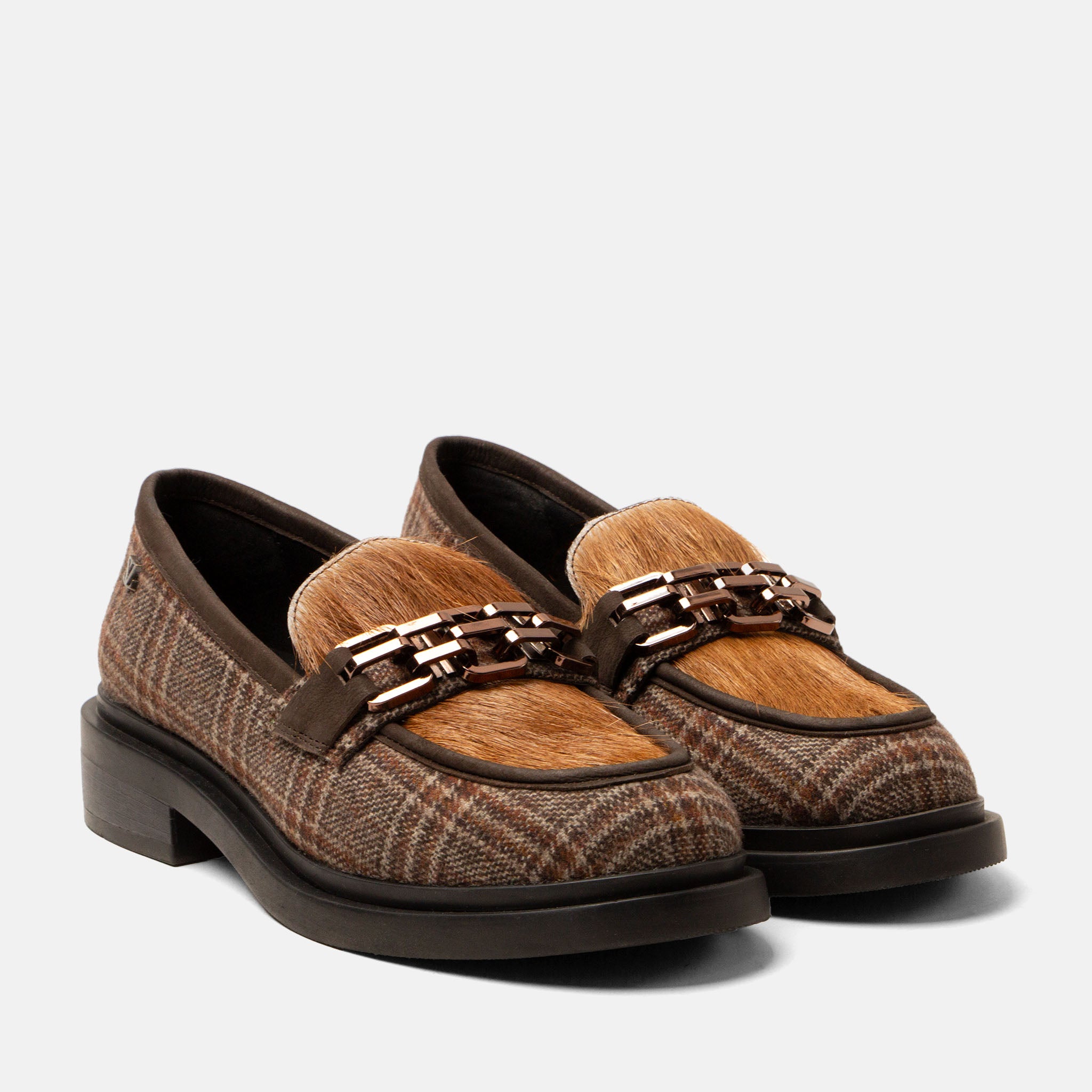 lazamani-oxford-damen-loafer-tartan-cognac image 2
