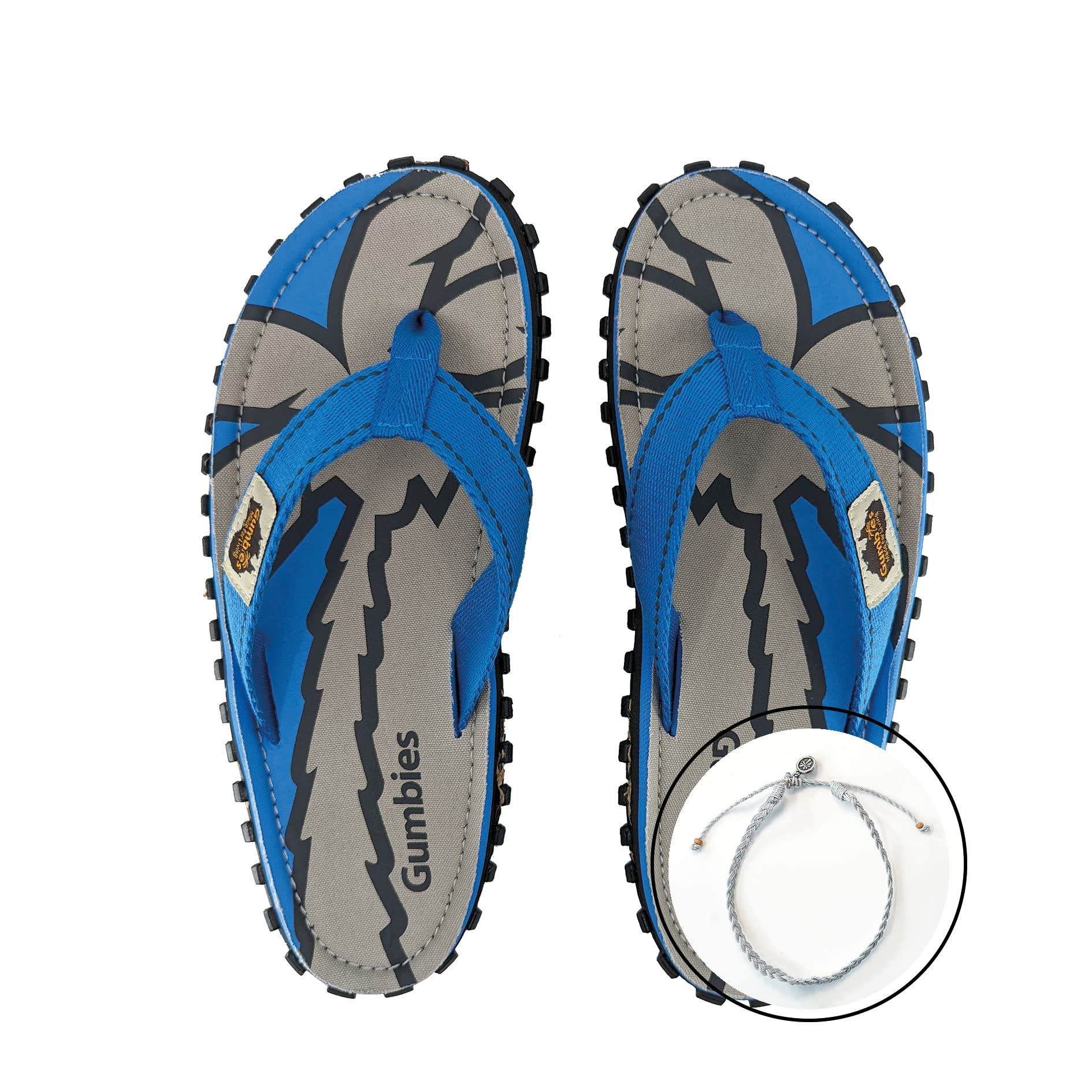 gumbies-islander-zehentrenner-damen-blue-palm-set-mit-fu-kettchen-medevi-grey image 1