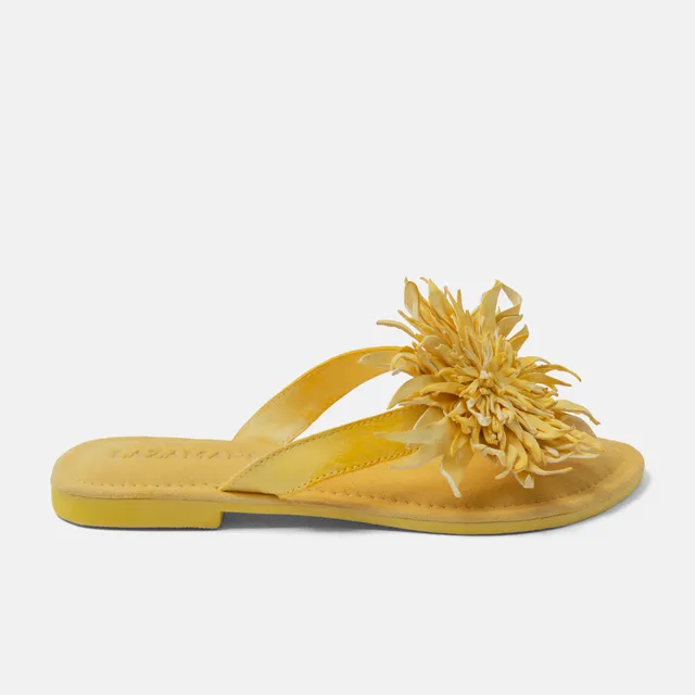 lazamani-cynthia-damen-leder-zehentrenner-yellow image 1