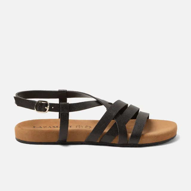 lazamani-lotta-damen-leder-sandalen-black-mit-slingback image 1
