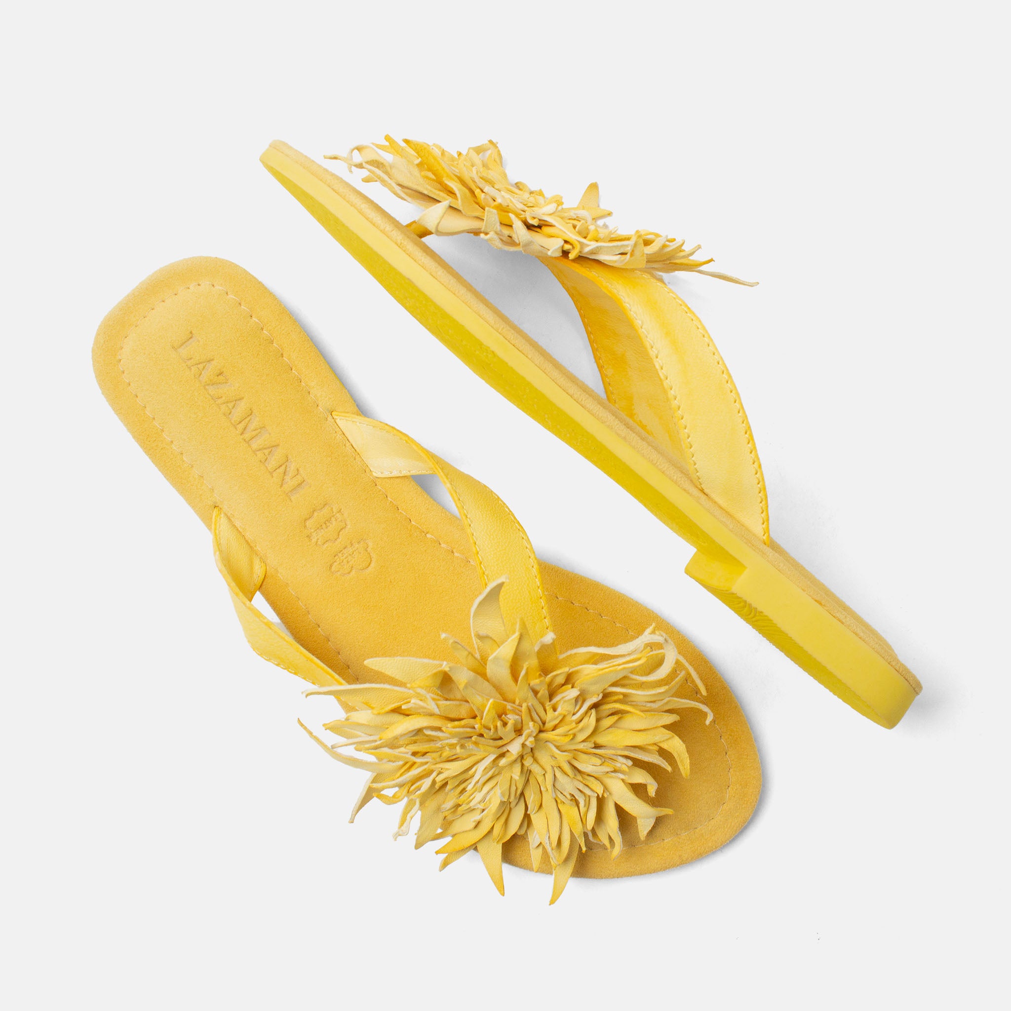 lazamani-cynthia-damen-leder-zehentrenner-yellow image 4
