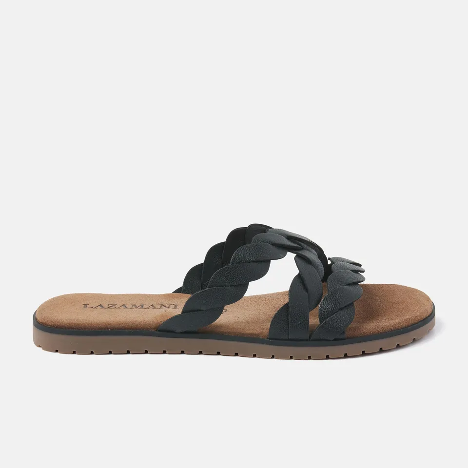 lazamani-eden-damen-leder-pantoletten-black image 1