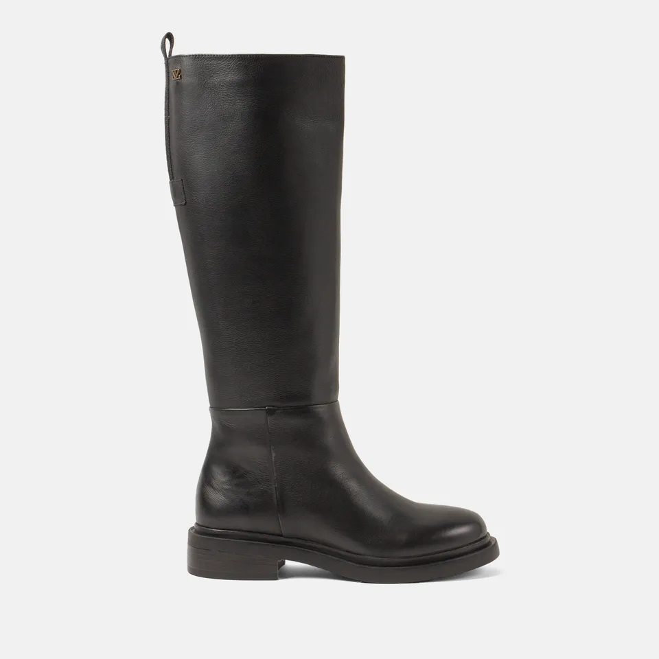 lazamani-uma-damen-leder-stiefel-schwarz-blockabsatz-mit-rei-verschluss image 1