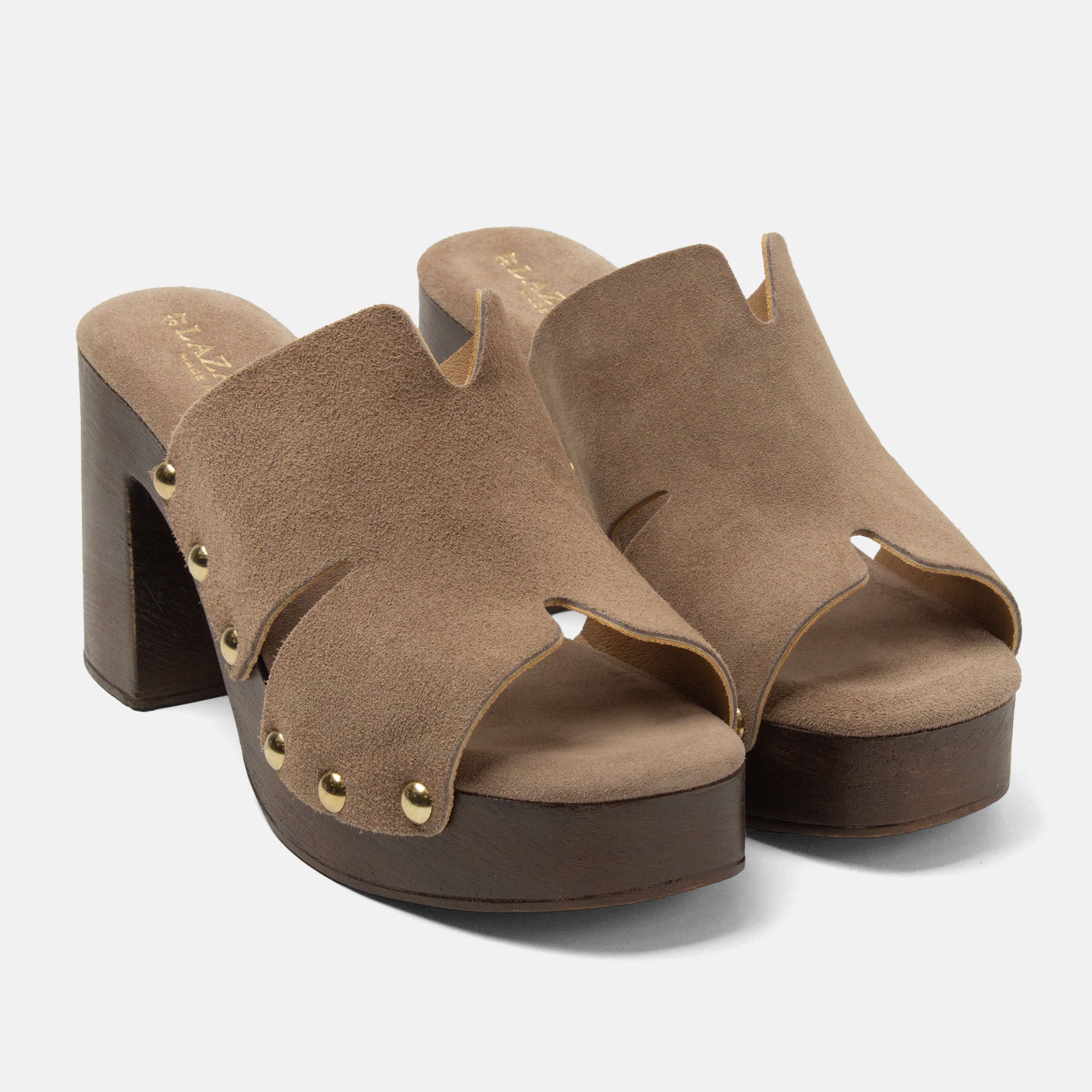 lazamani-juna-damen-wildleder-clogs-taupe image 3