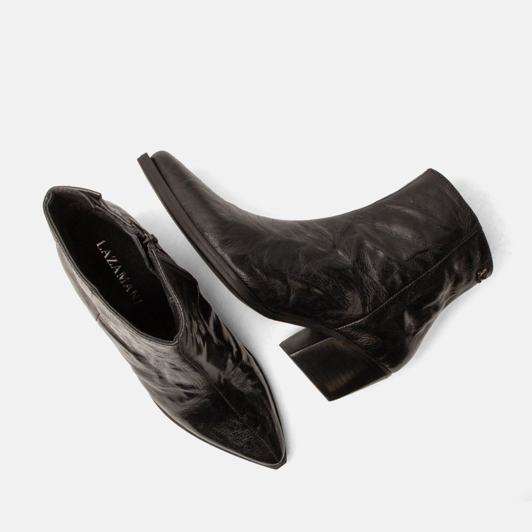 lazamani-river-damen-leder-stiefeletten-black-blockabsatz image 5