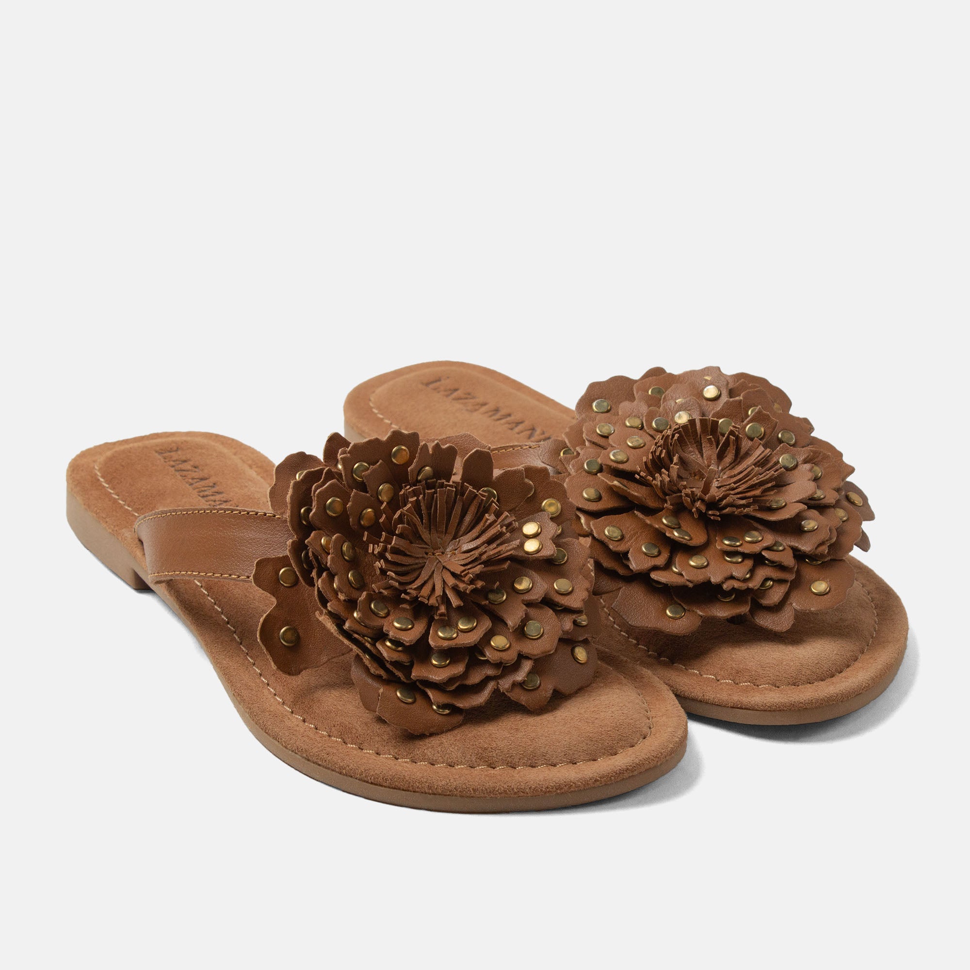 lazamani-kira-damen-leder-zehentrenner-tan image 3