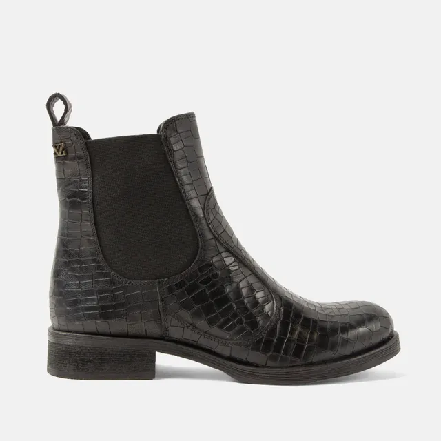 lazamani-marij-damen-leder-chelsea-boots-black-kroko image 1