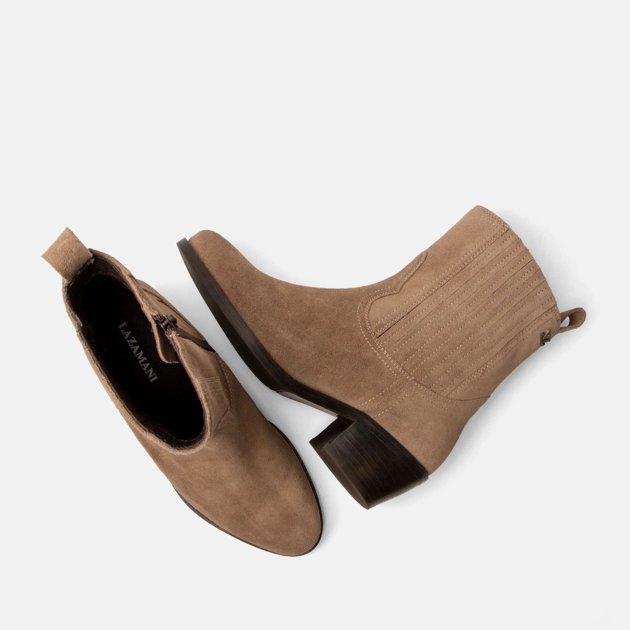 lazamani-an-damen-wildleder-stiefeletten-taupe image 5