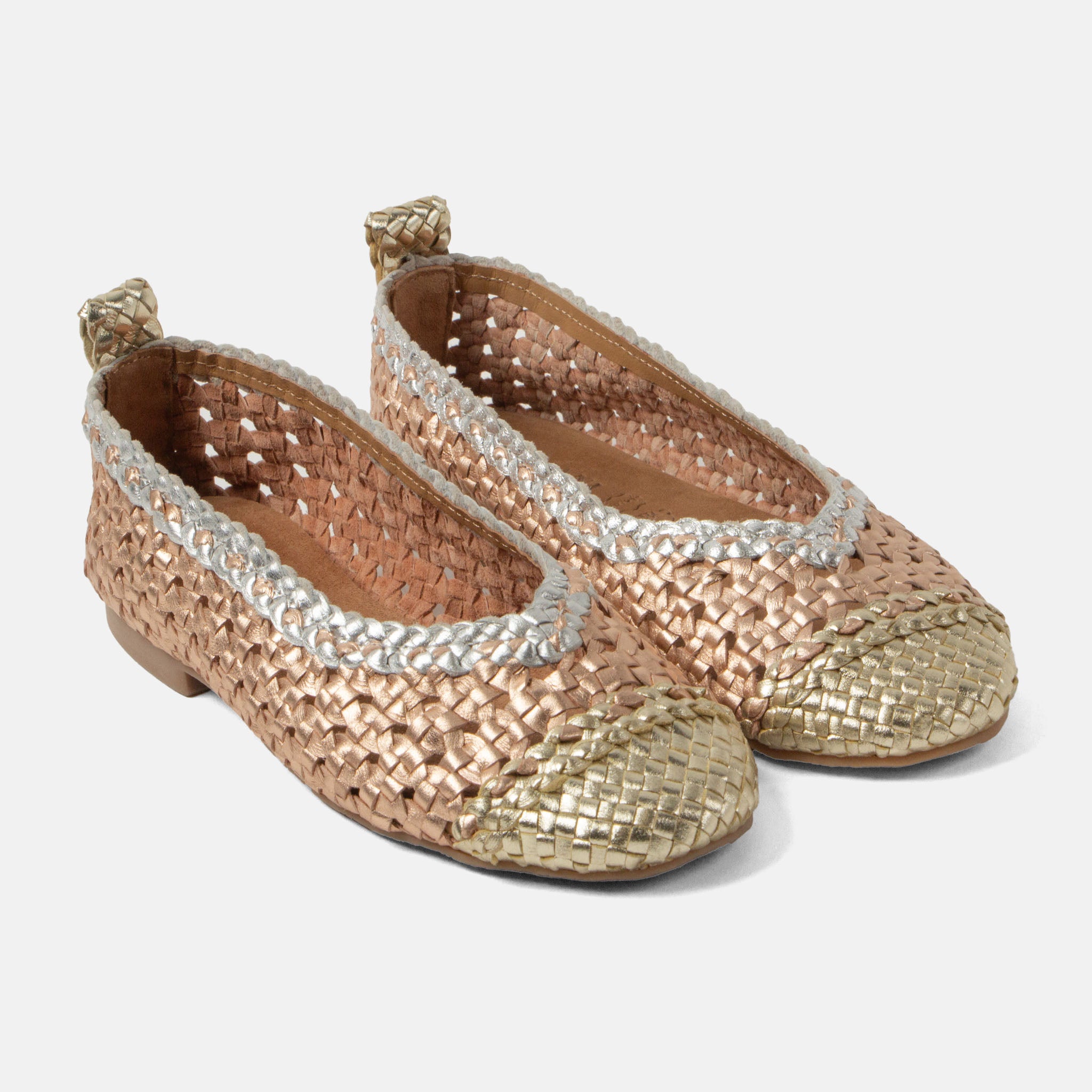 lazamani-brisa-damen-leder-ballerinas-peach-gewebt image 3