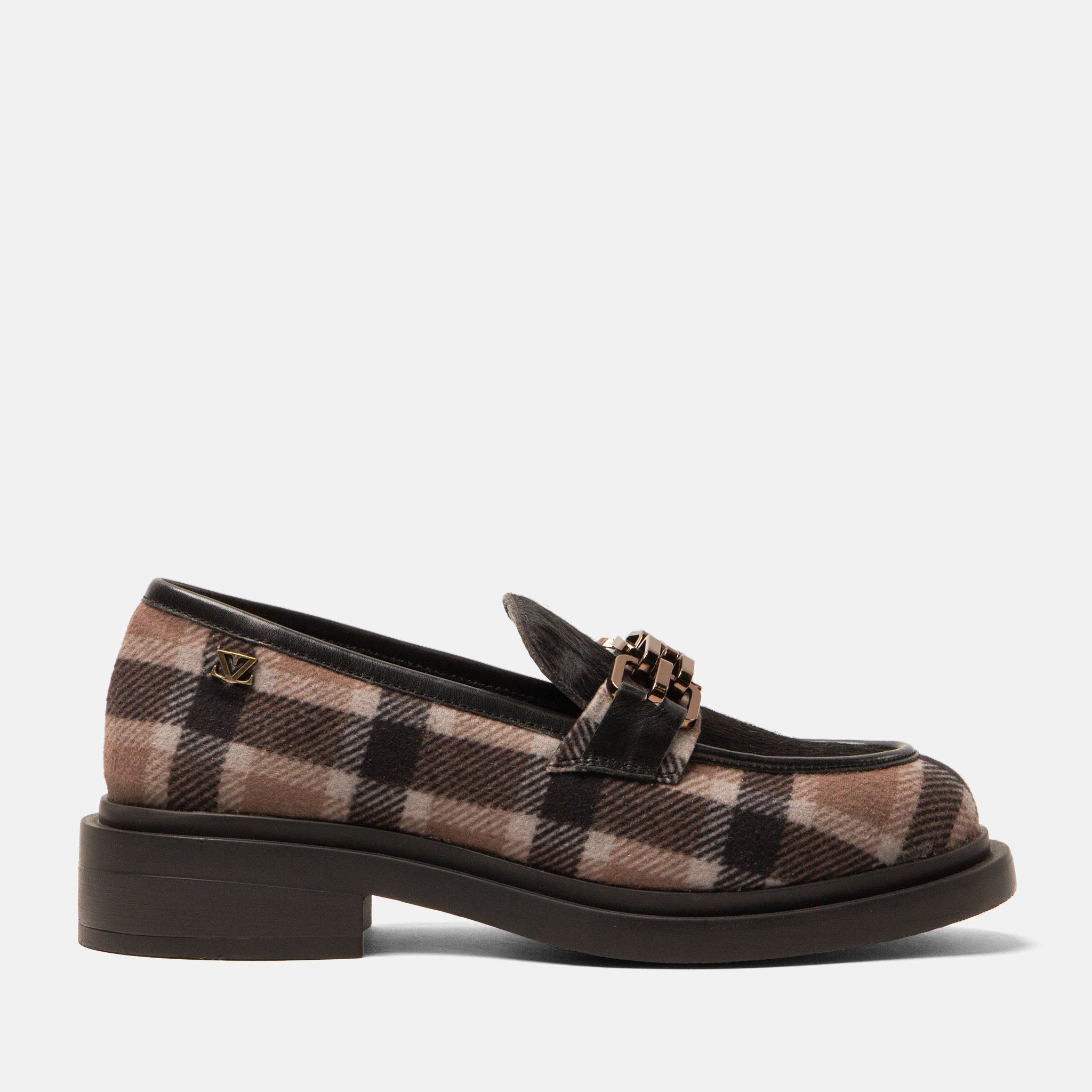 lazamani-oxford-damen-loafer-tartan-black image 1