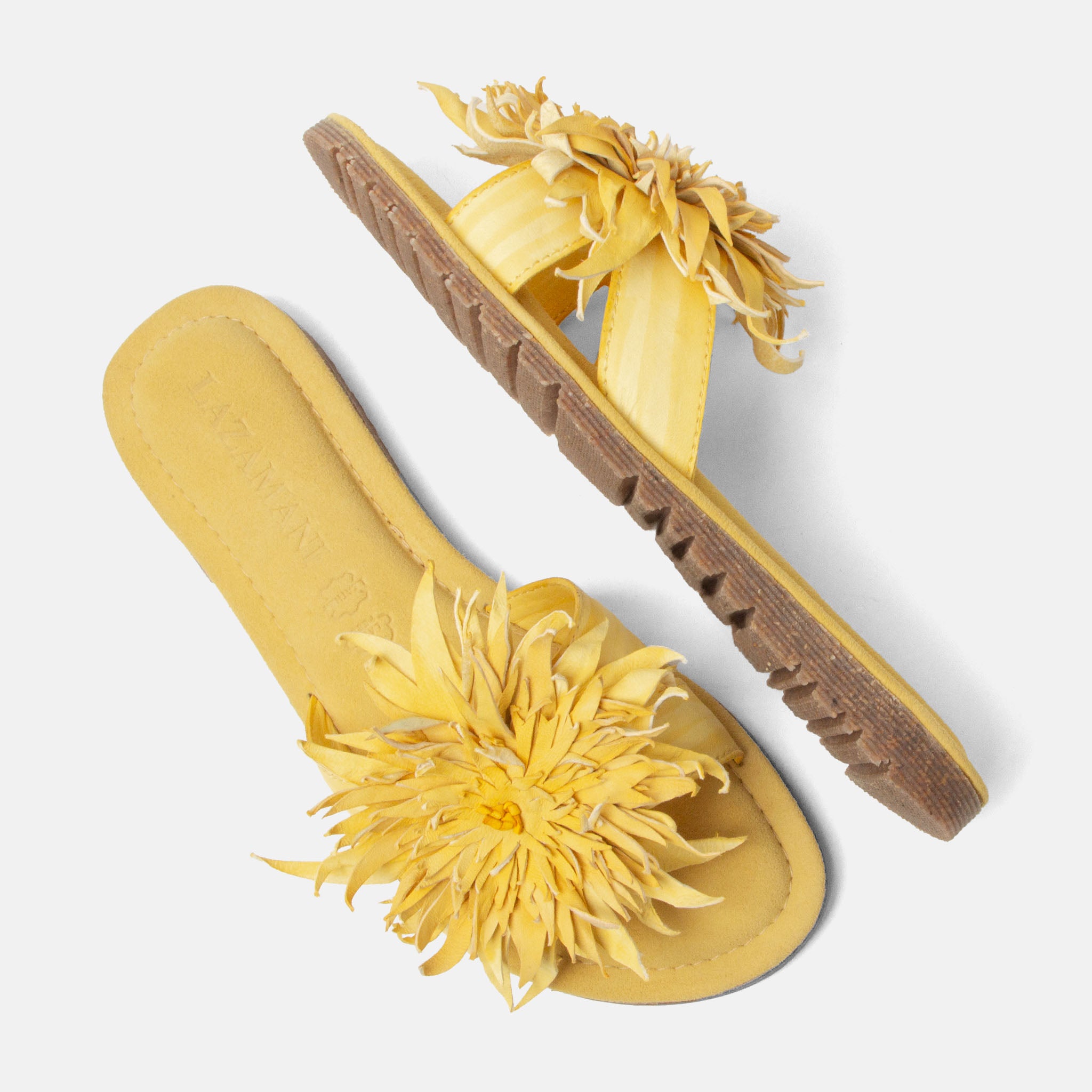 lazamani-moa-damen-leder-pantoletten-yellow image 4