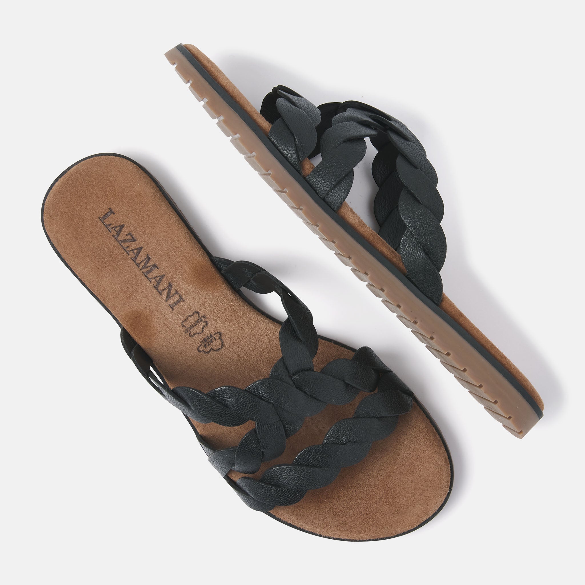 lazamani-eden-damen-leder-pantoletten-black image 3