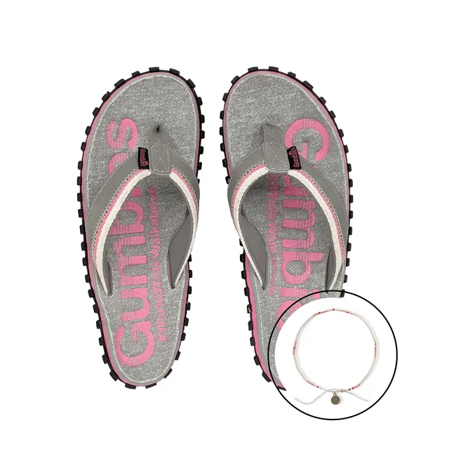 gumbies-cairns-pink-zehentrenner-damen-set-mit-fu-kettchen image 1