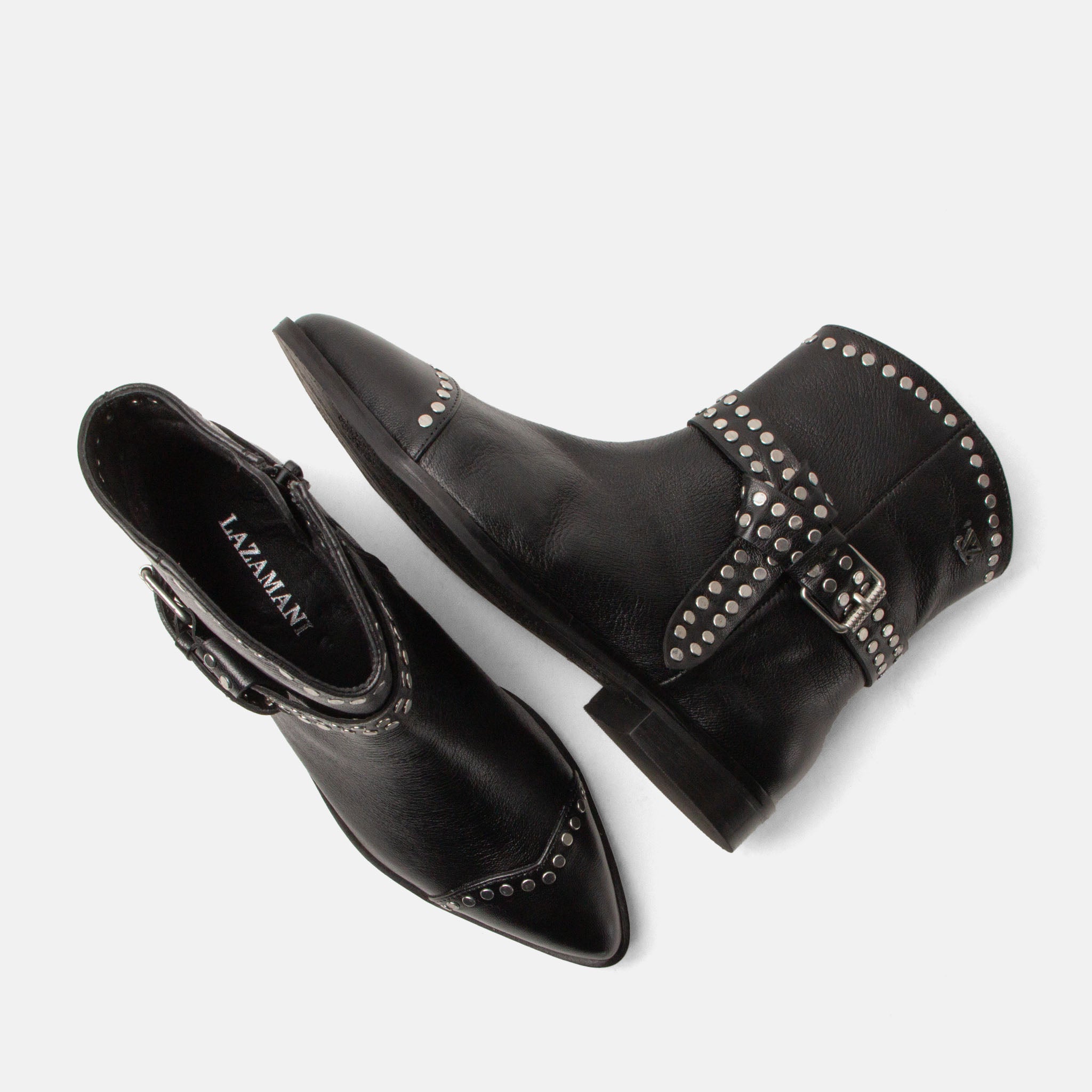 lazamani-zora-damen-leder-stiefeletten-black image 5