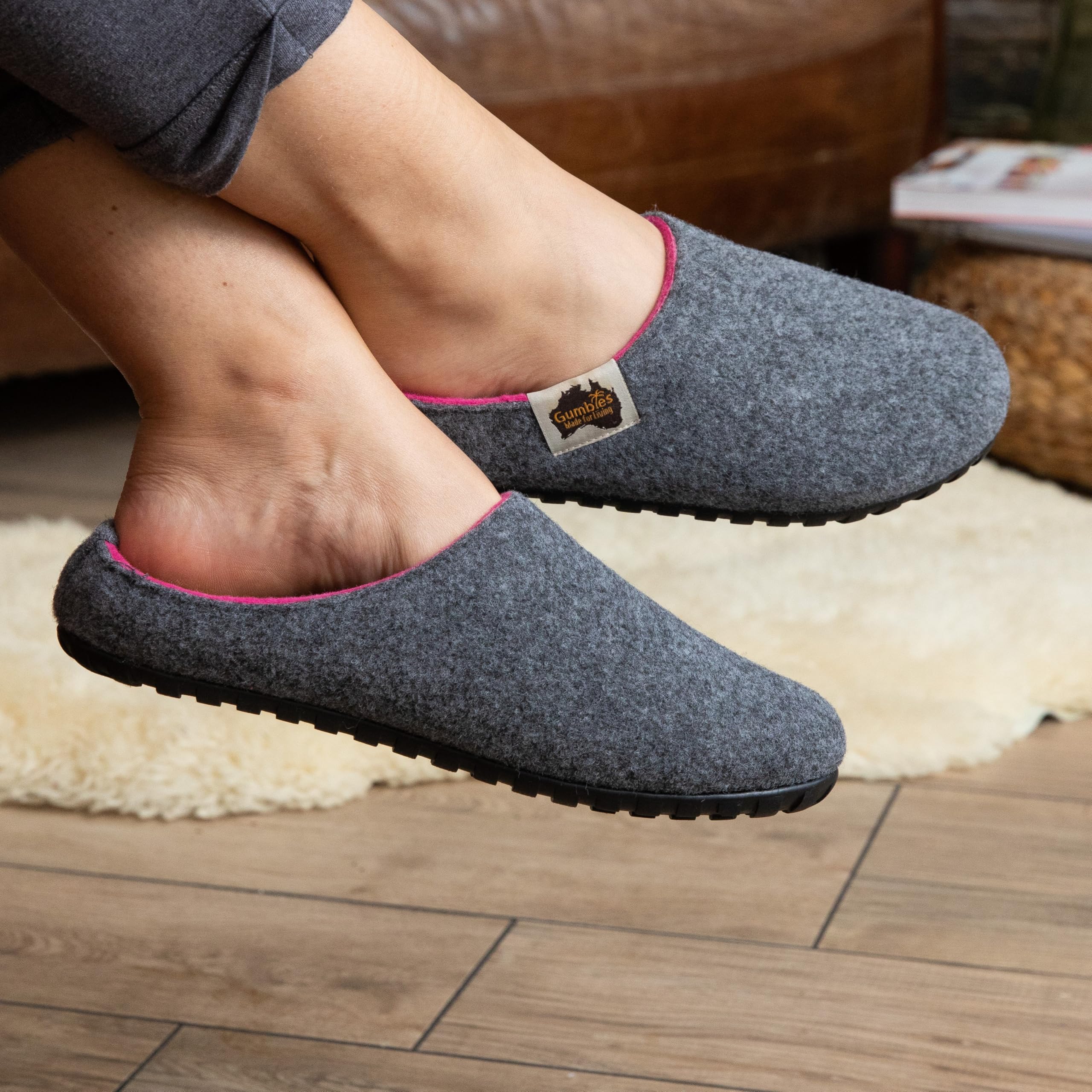 gumbies-outback-hausschuhe-grey-pink-gr-36 image 2
