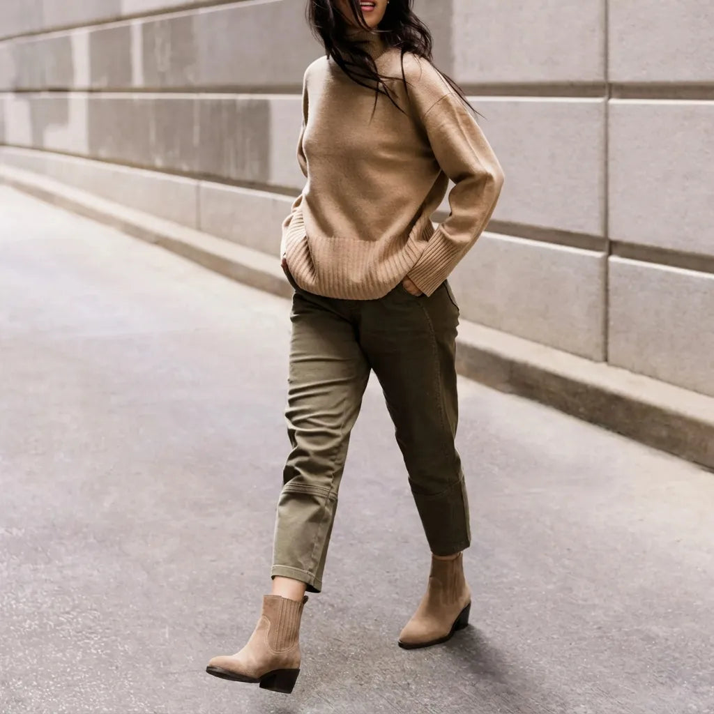 lazamani-an-damen-wildleder-stiefeletten-taupe image 2