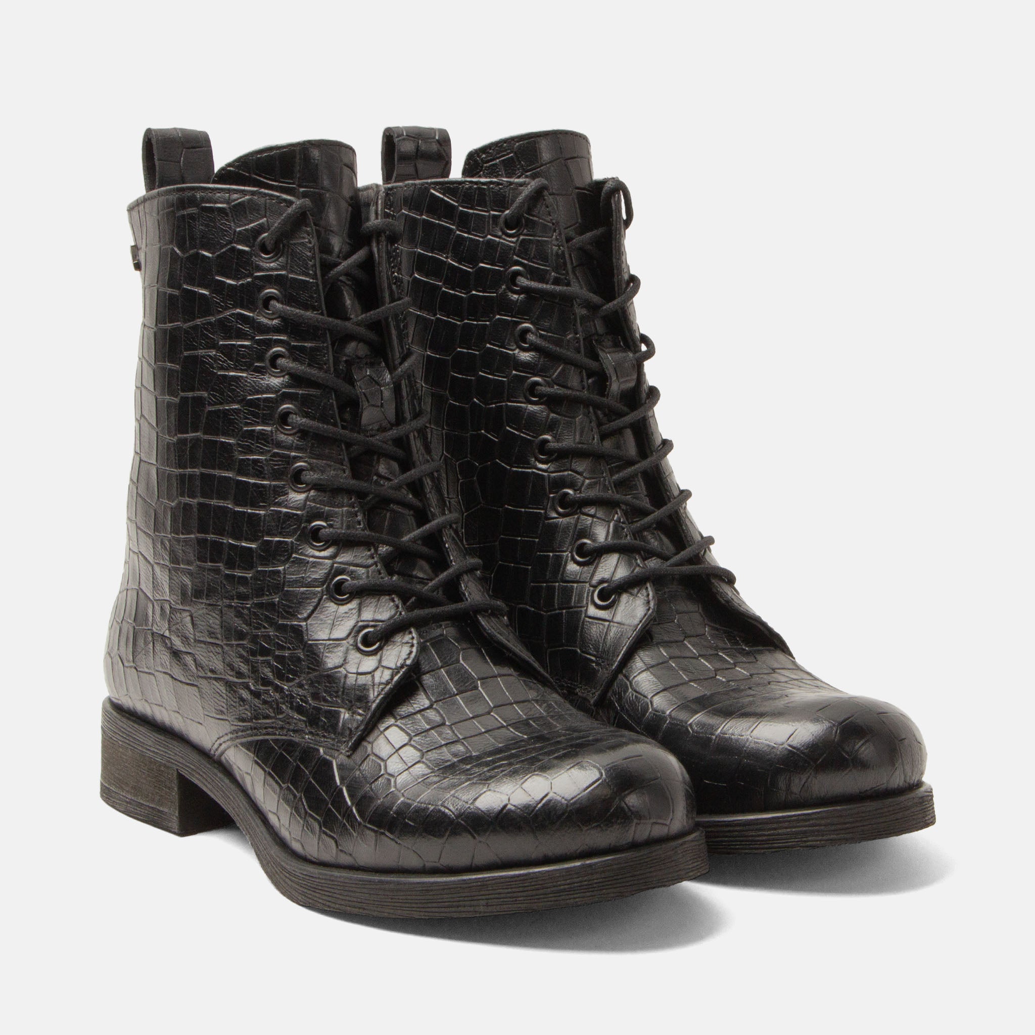 lazamani-nella-damen-leder-schn-rboots-black image 2