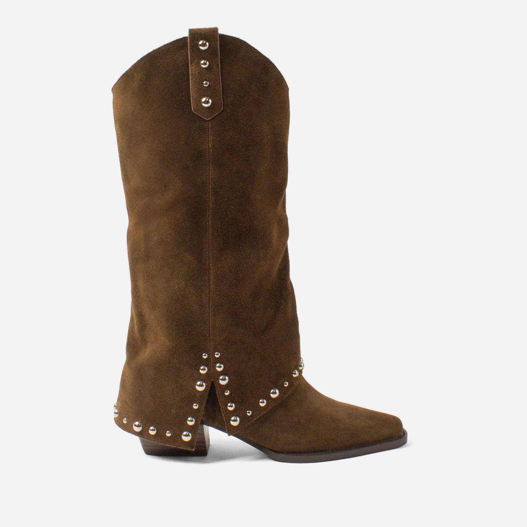 lazamani-jane-damen-wildleder-stiefel-moss-western-blockabsatz image 1