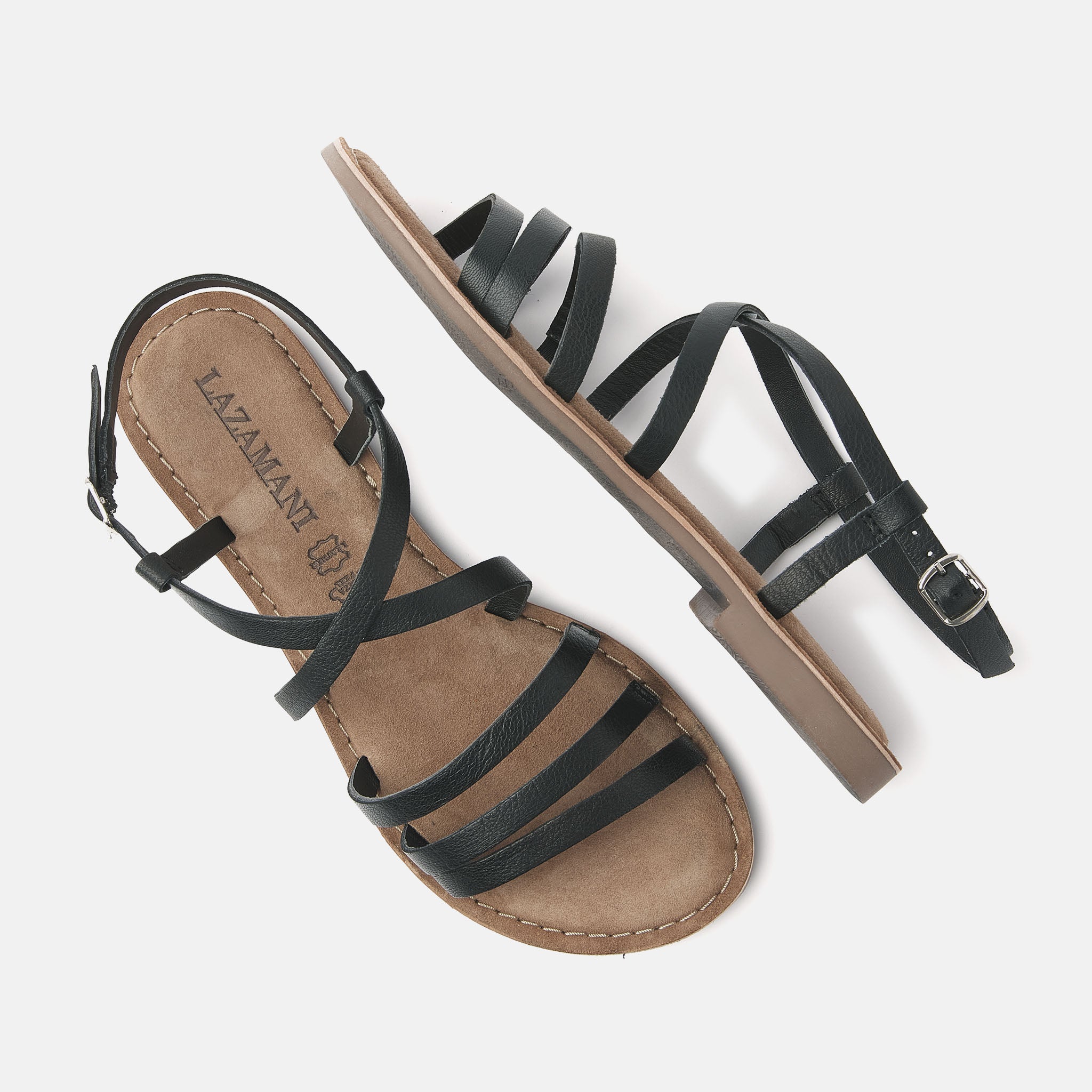 lazamani-lucy-damen-ledersandalen-black image 3