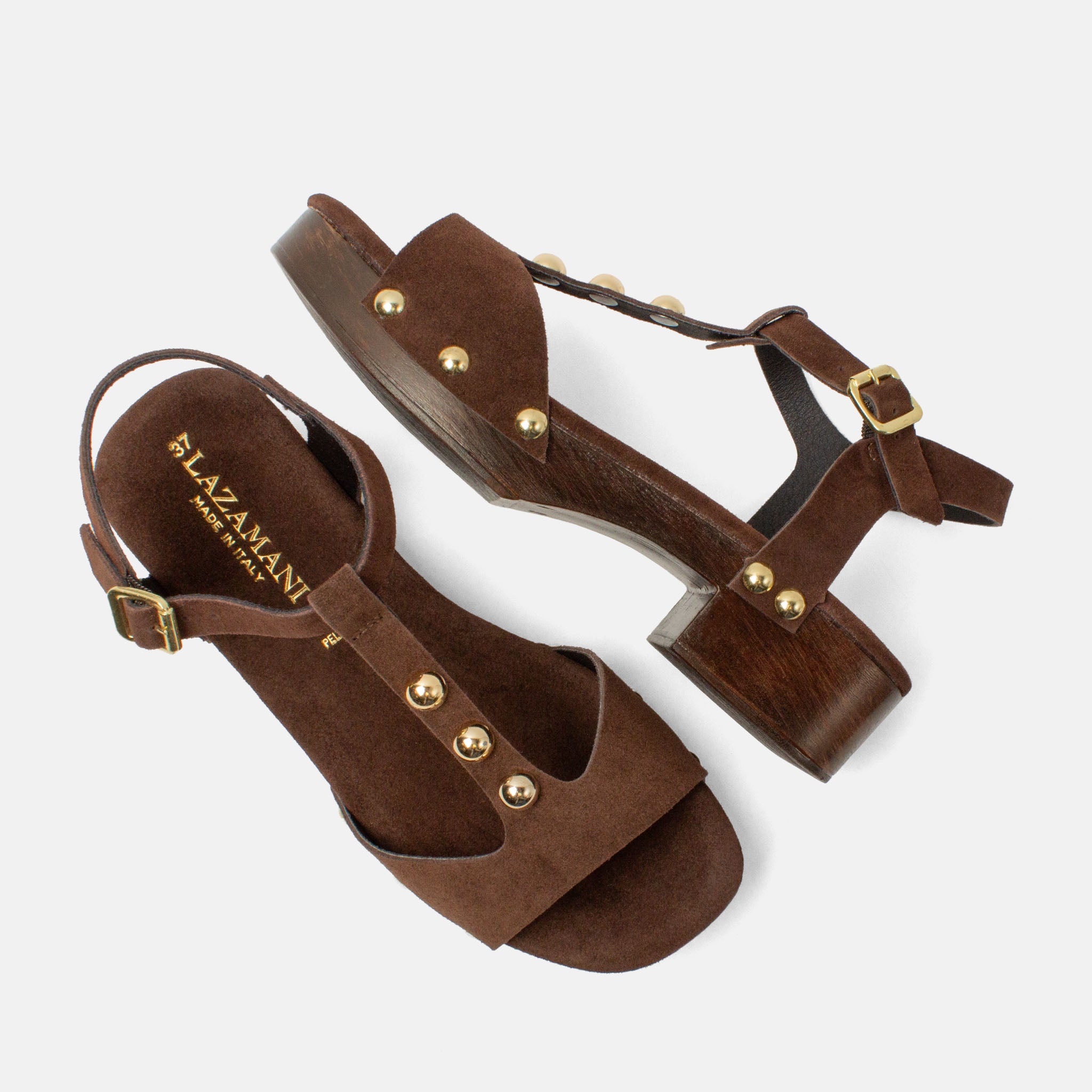 lazamani-ola-damen-wildleder-clogs-brown image 4