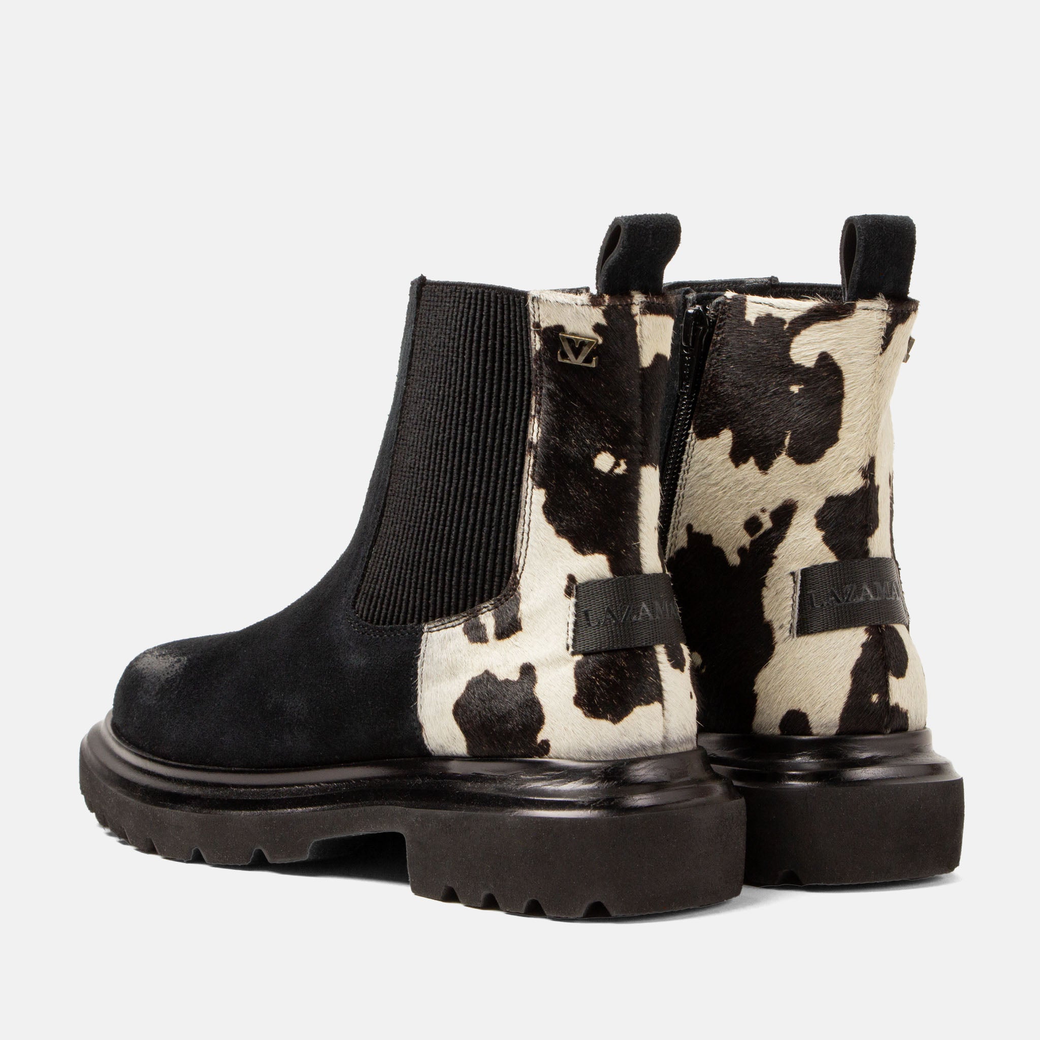 lazamani-haidy-damen-wildleder-boots-black-white image 3