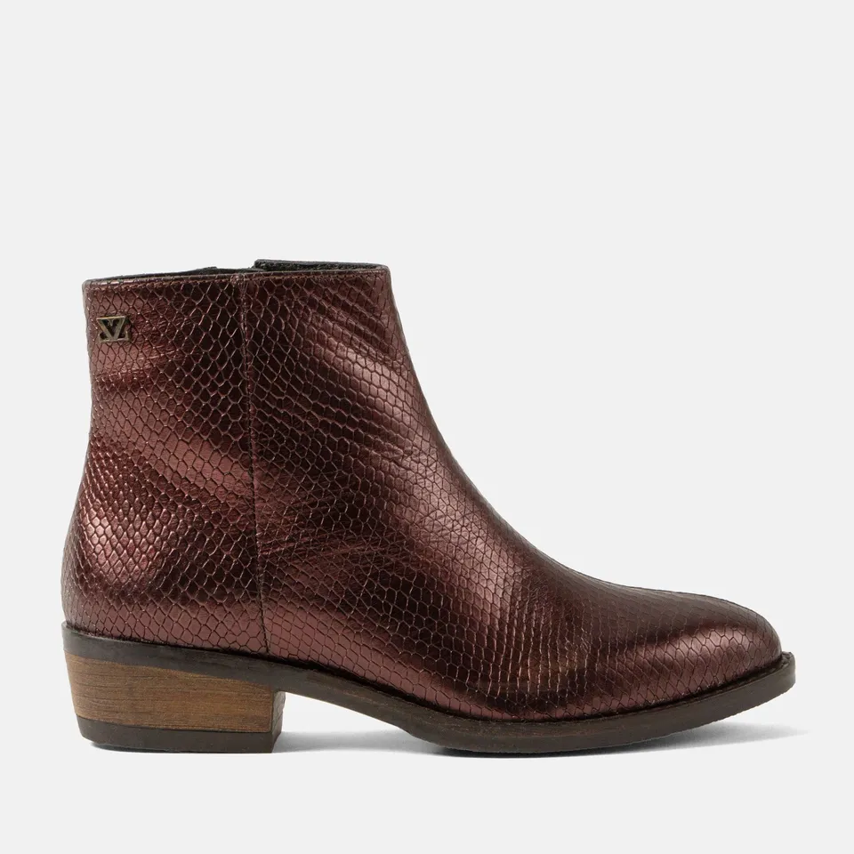 lazamani-beverly-damen-leder-stiefeletten-merlot-blockabsatz image 1