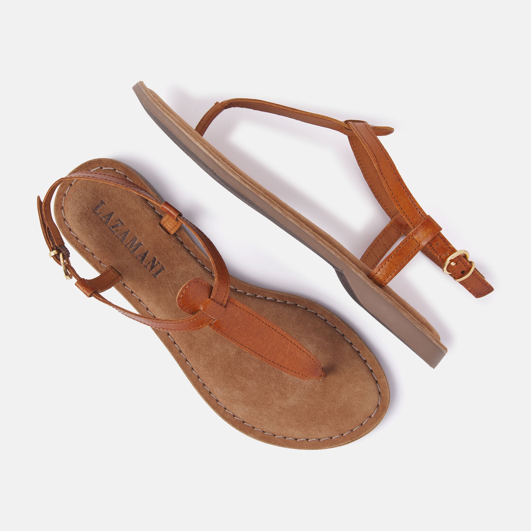lazamani-iris-damen-ledersandalen-tan-mit-schnalle image 3