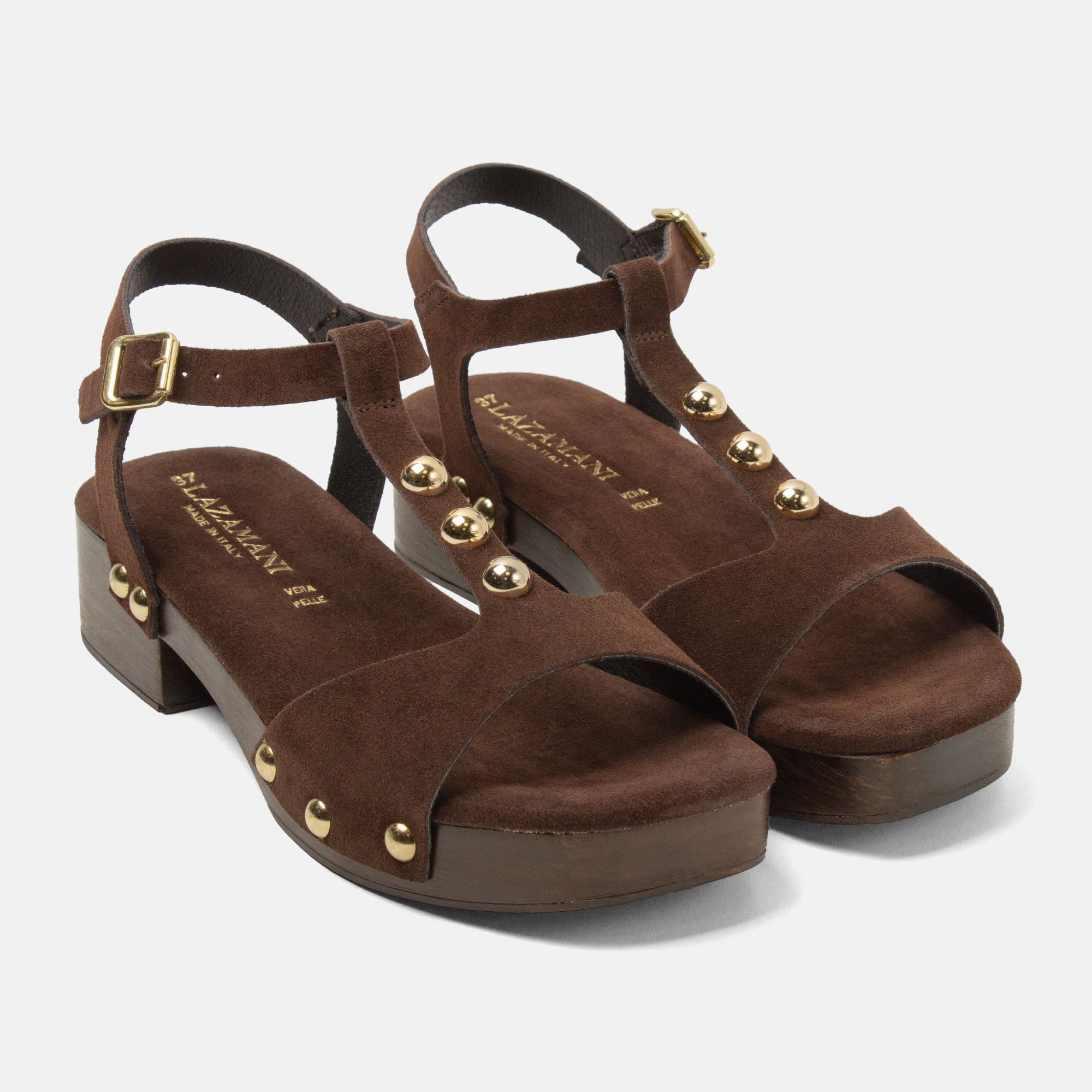 lazamani-ola-damen-wildleder-clogs-brown image 3