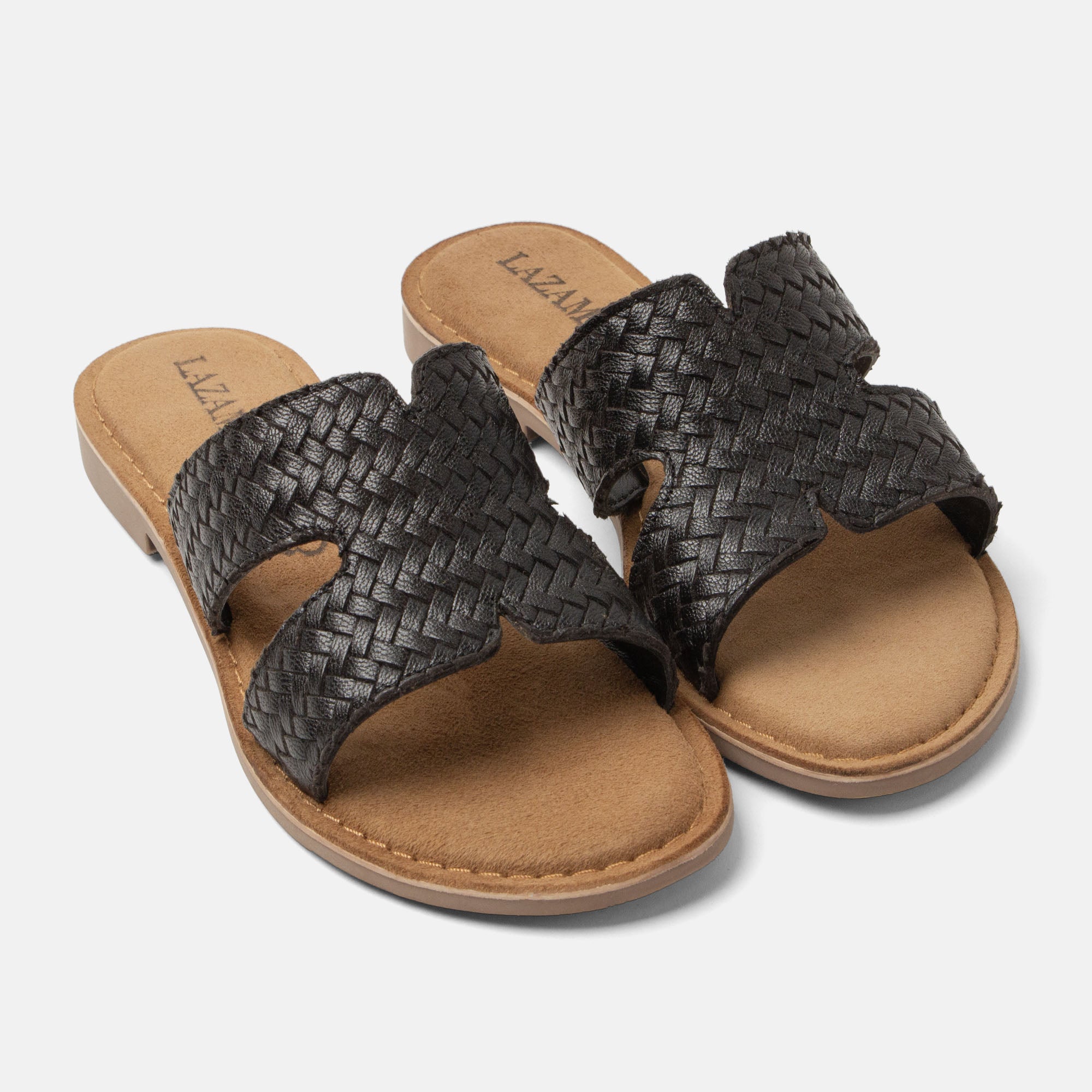 lazamani-puck-damen-leder-pantoletten-black image 3