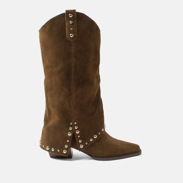 lazamani-jane-damen-wildleder-stiefel-moss-western-blockabsatz image 1