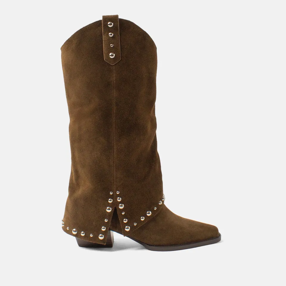 lazamani-jane-damen-wildleder-stiefel-moss-western-blockabsatz image 1