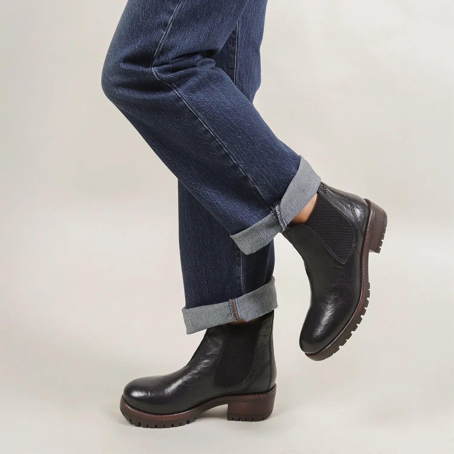 lazamani-ria-damen-leder-chelsea-boots-black image 2