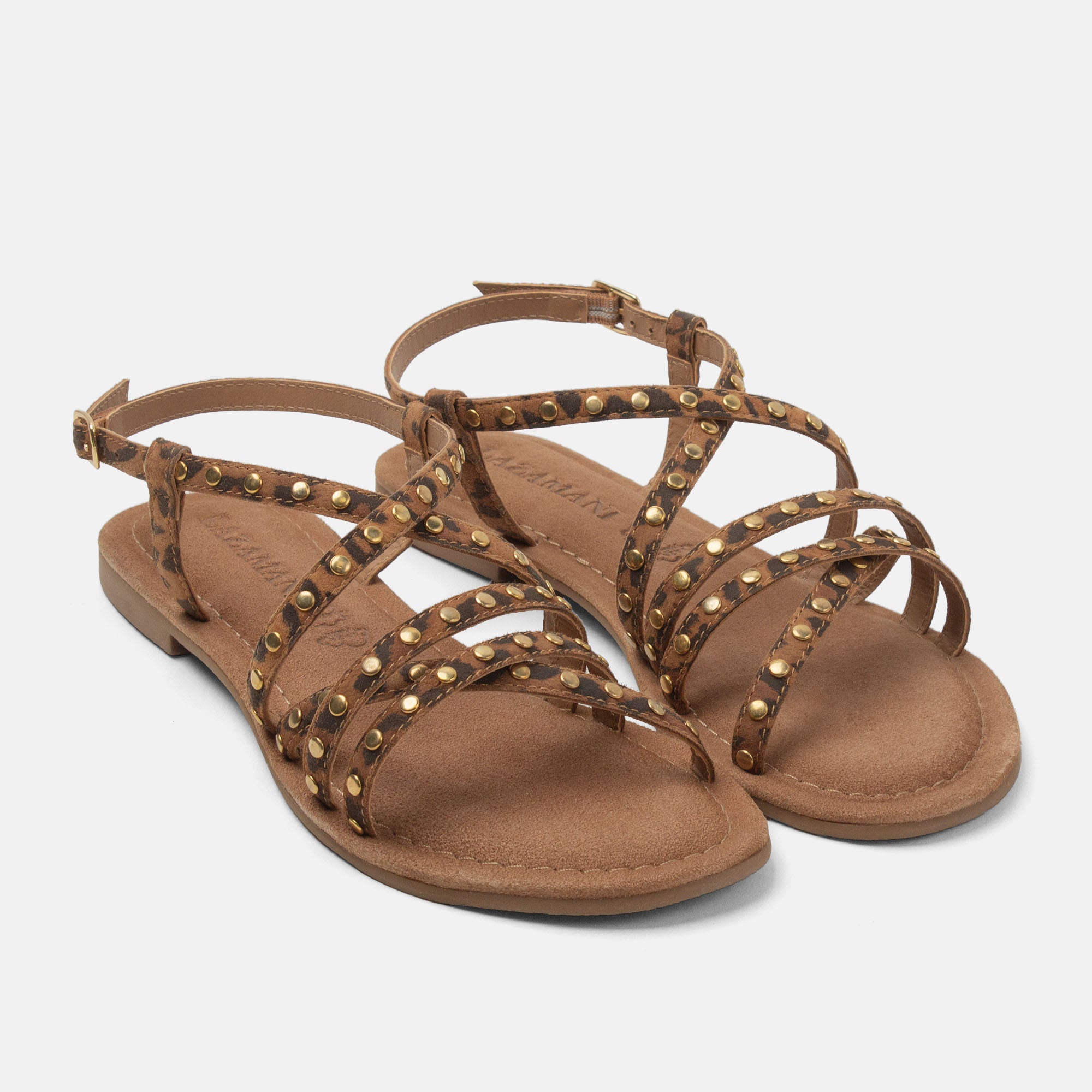 lazamani-tova-damen-wildleder-sandalen-leopard-flach image 2