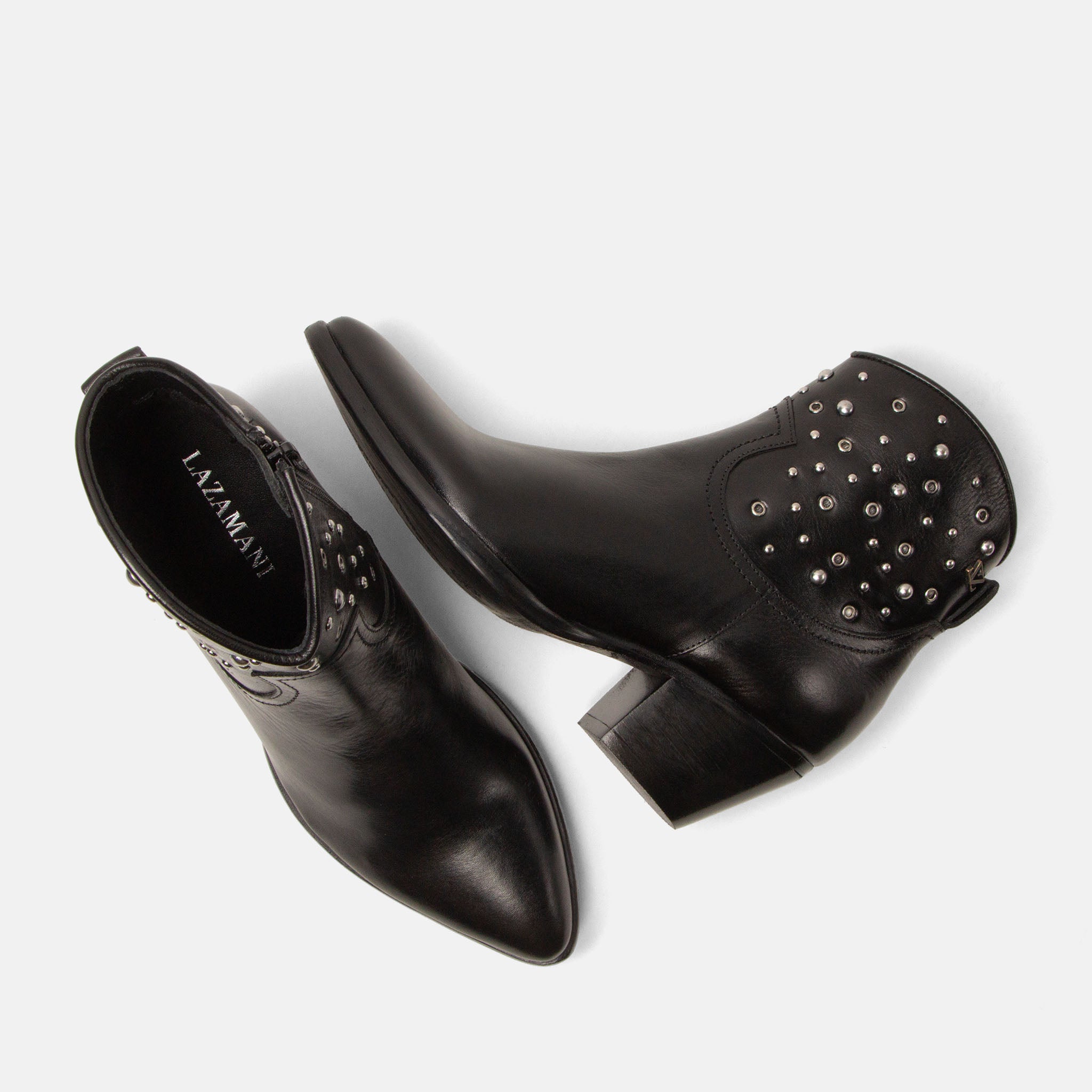 lazamani-myla-damen-leder-stiefeletten-black image 4