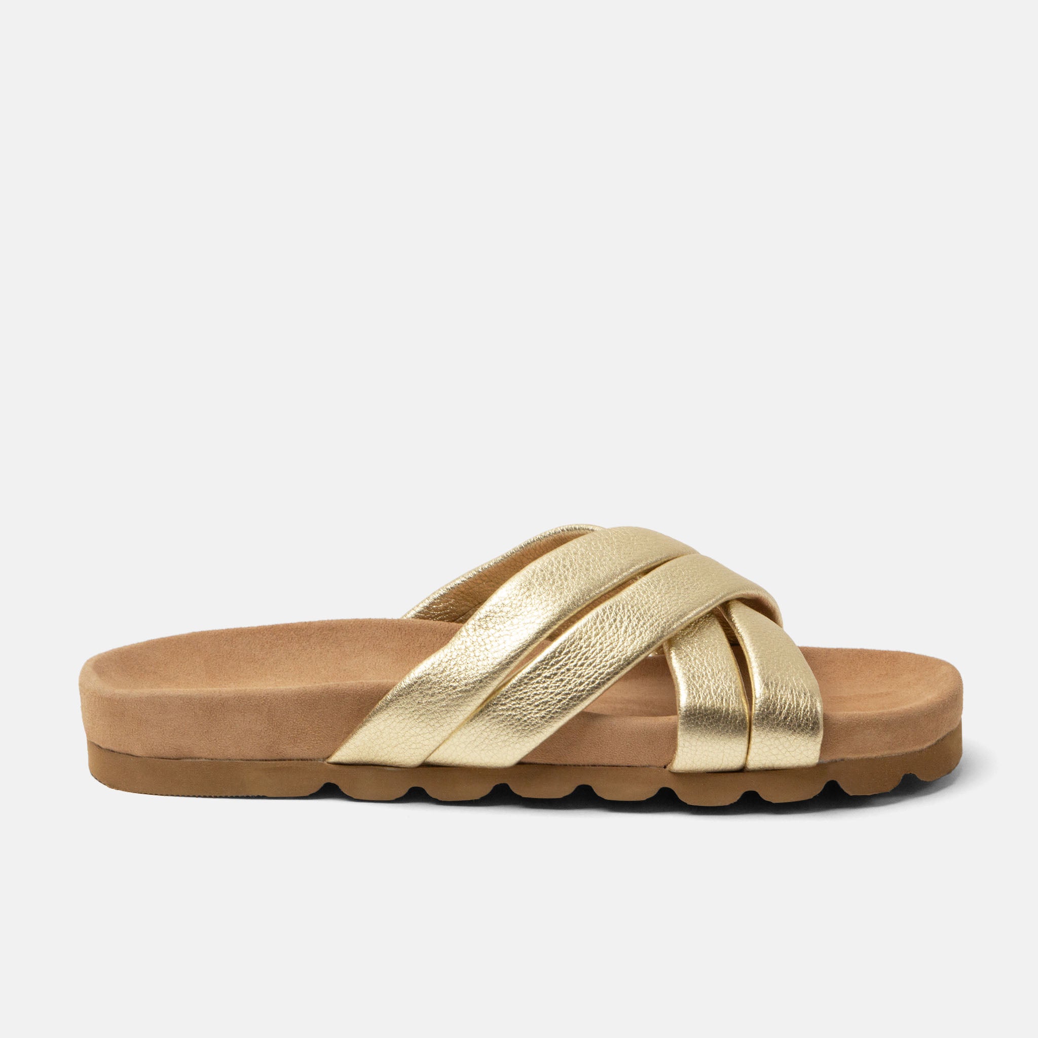 lazamani-lee-damen-leder-pantoletten-gold-plateau-2-5-5-cm-absatz image 1