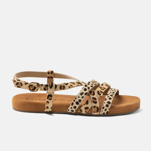 lazamani-lotta-damen-sandalen-leopard-flach image 1