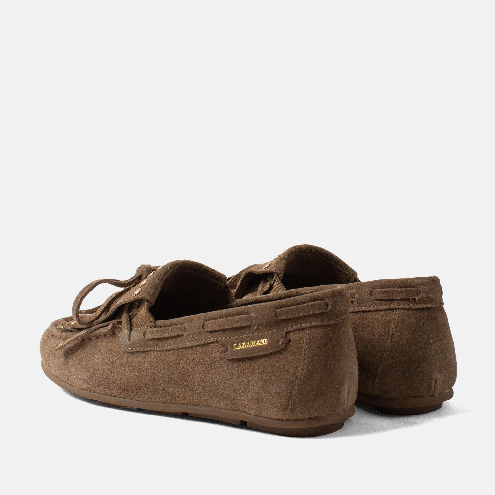 lazamani-belle-damen-wildleder-mokassins-khaki-fransen image 3