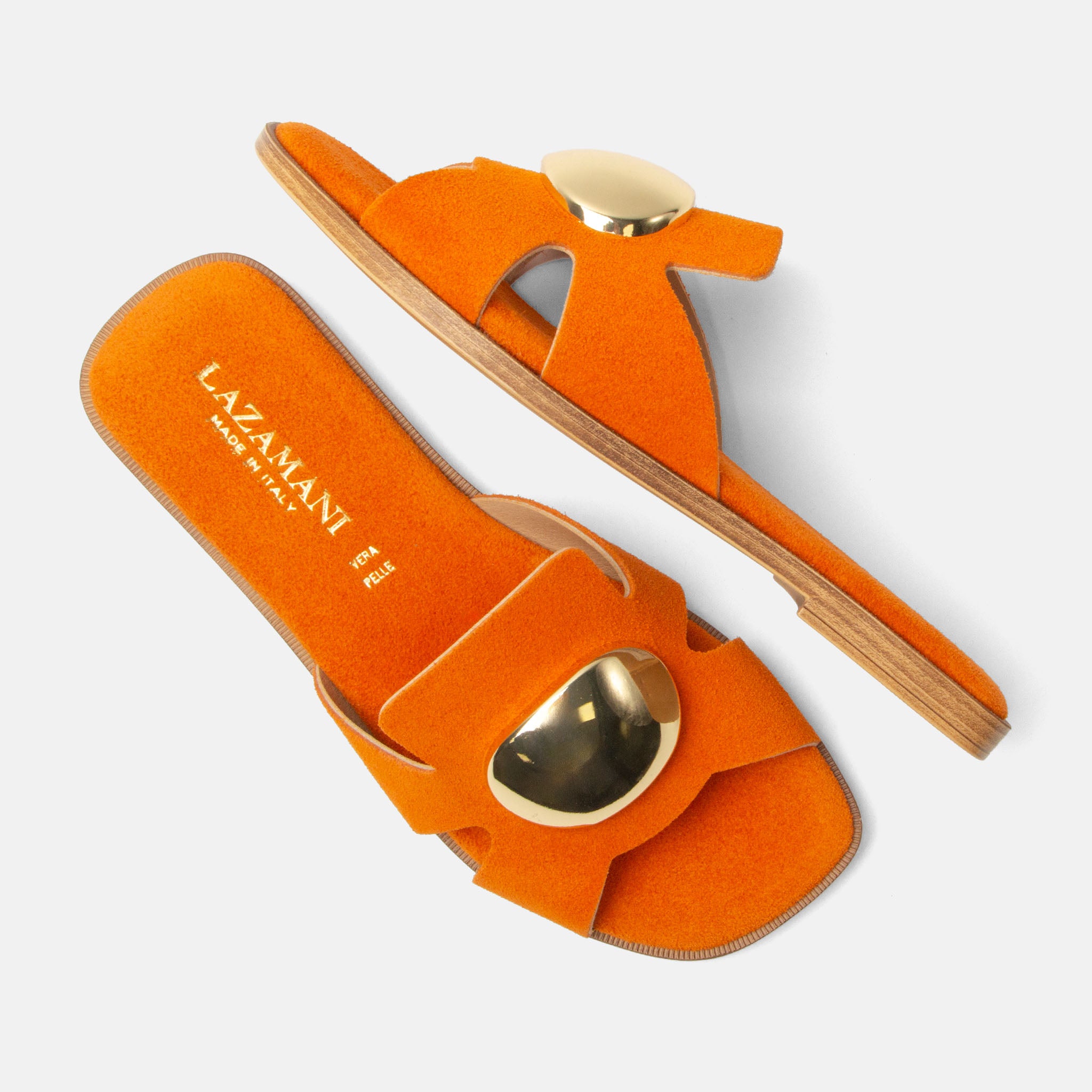 lazamani-zola-damen-wildleder-pantoletten-orange image 4