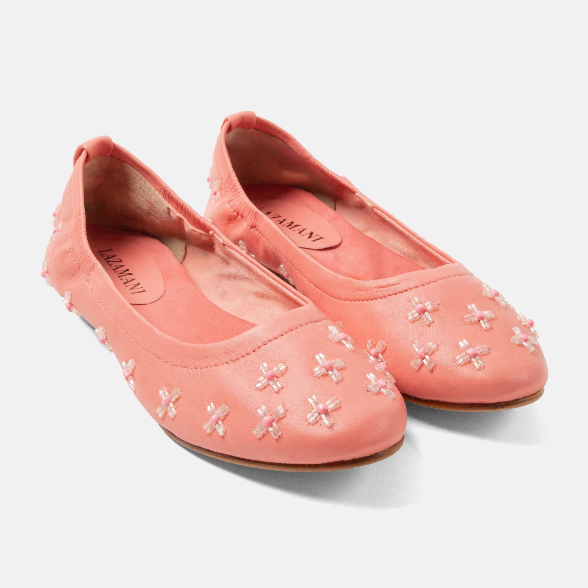 lazamani-gracia-damen-leder-ballerinas-coral image 2