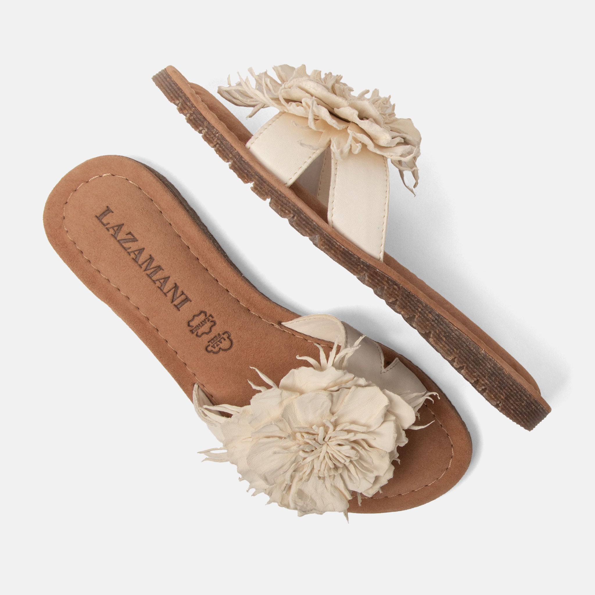 lazamani-zinnia-damen-leder-pantoletten-offwhite image 3
